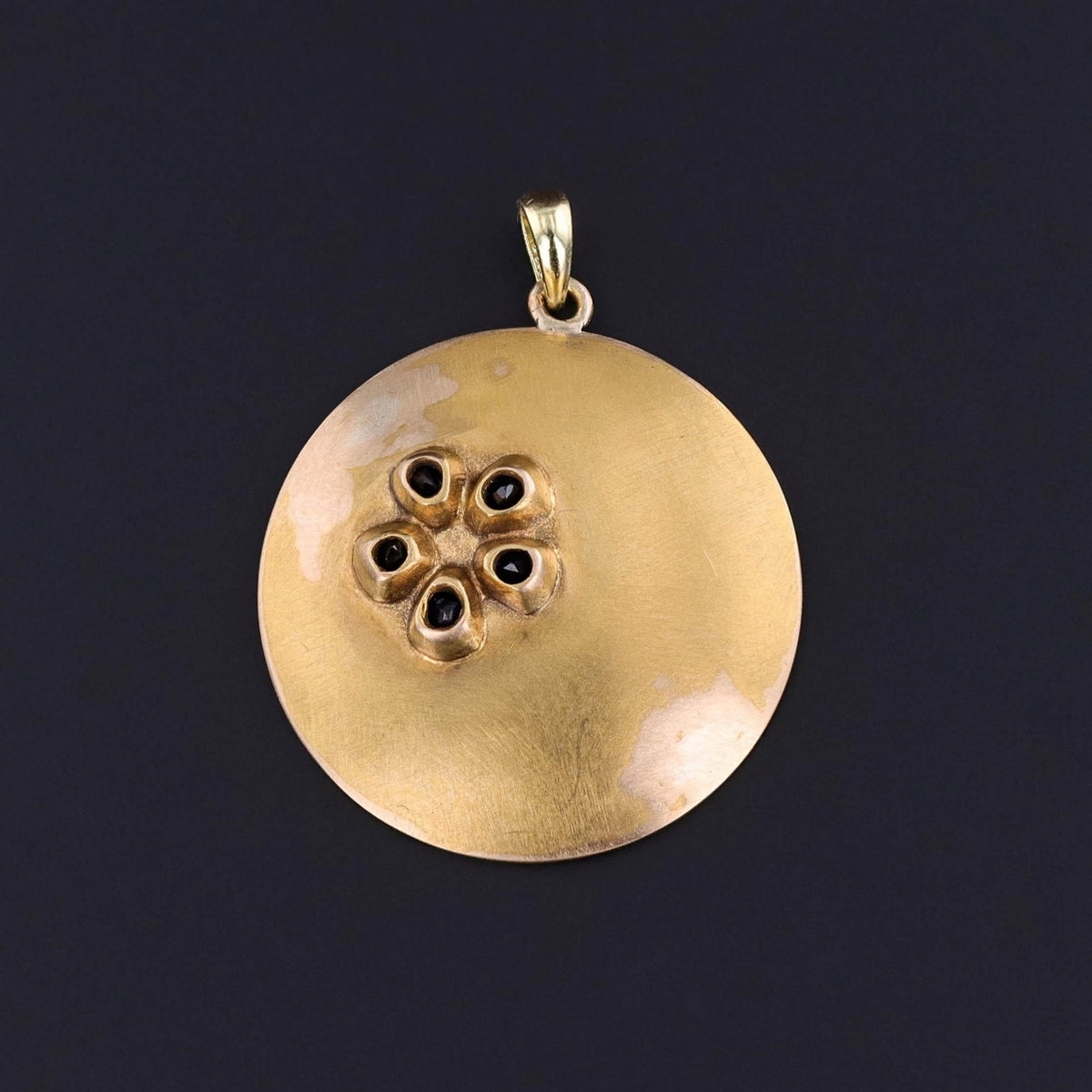 Antique Sapphire Flower Pendant of 18k Gold - Trademark Antiques