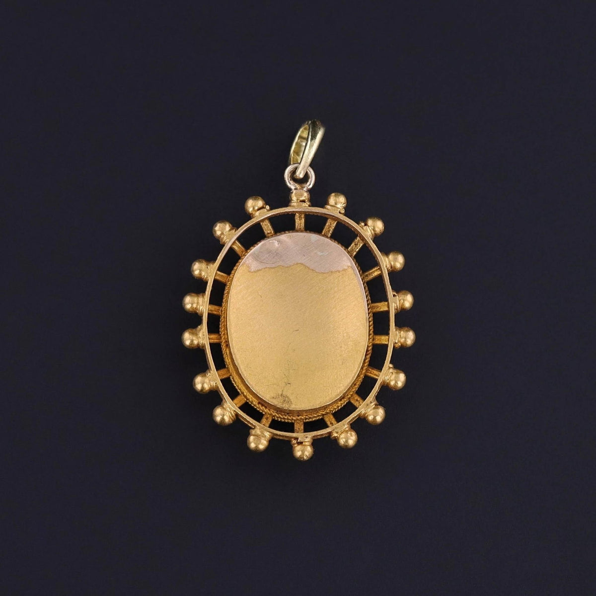 Antique Scarab Micromosaic Pendant of 18k Gold - Trademark Antiques