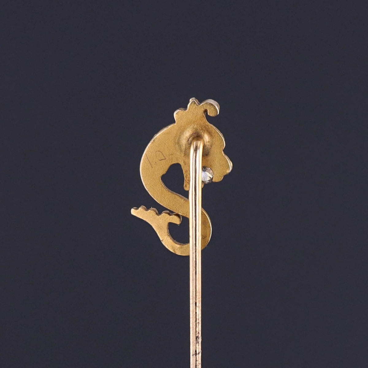 Antique Sea Serpent Stickpin of 14k Gold - Trademark Antiques