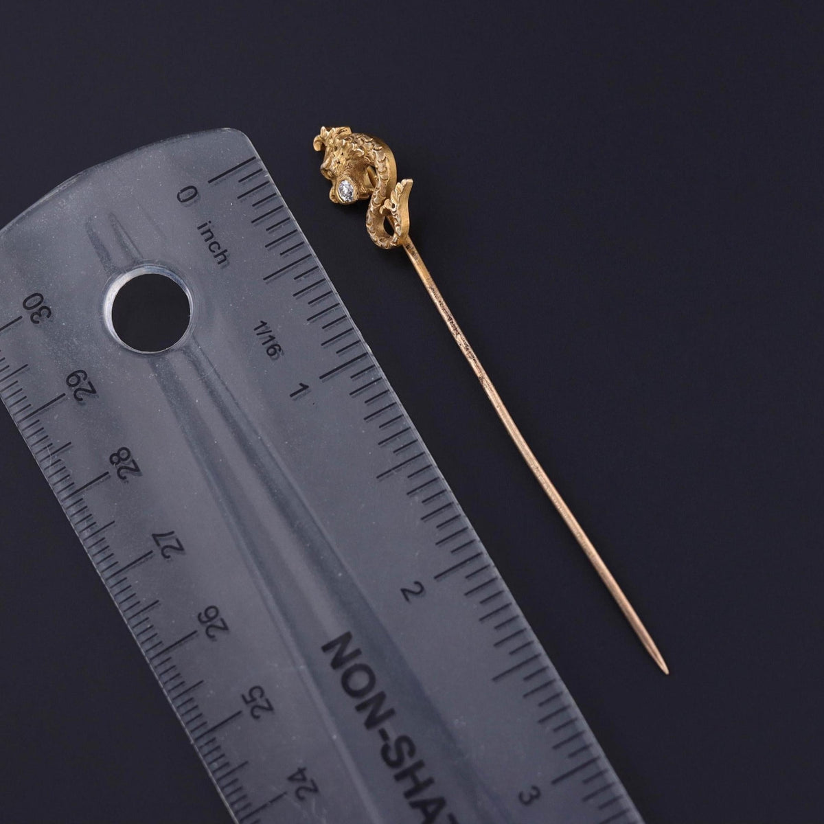 Antique Sea Serpent Stickpin of 14k Gold - Trademark Antiques