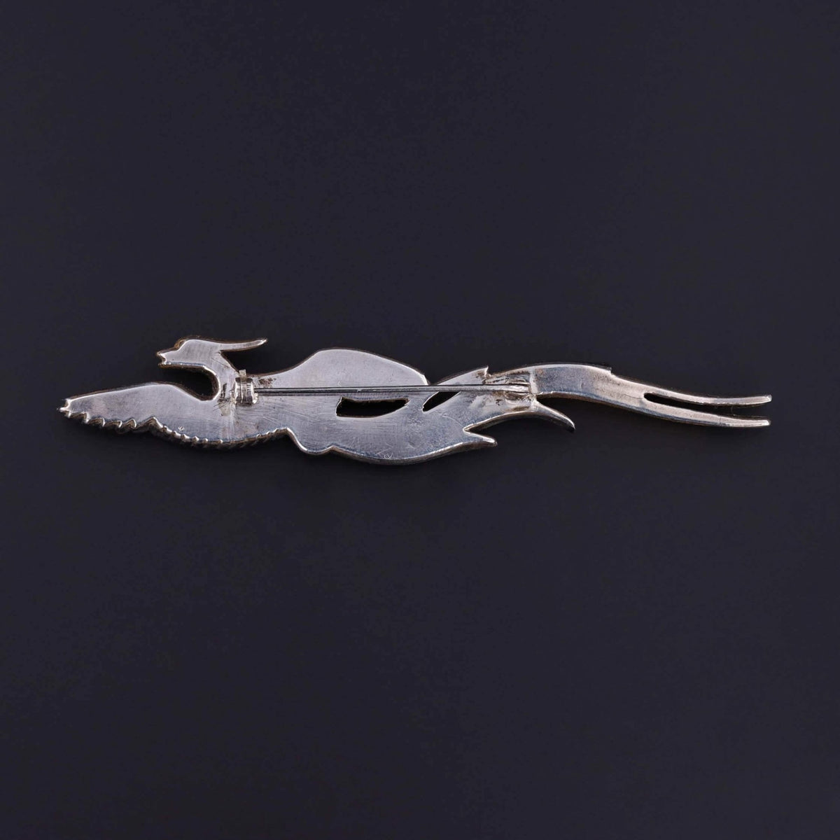Antique Shakudo Bird Brooch - Trademark Antiques