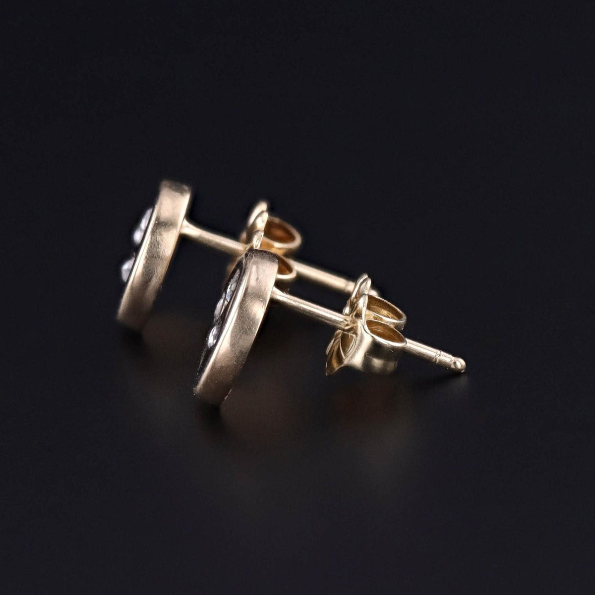 Antique Shamrock Earrings of 18k Gold - Trademark Antiques