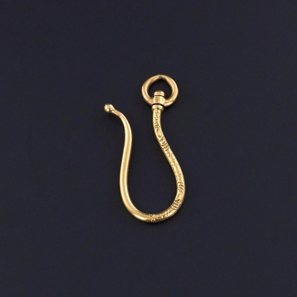 Antique Shepherd's Hook Clasp or Charm Holder of 18k Gold - Trademark Antiques