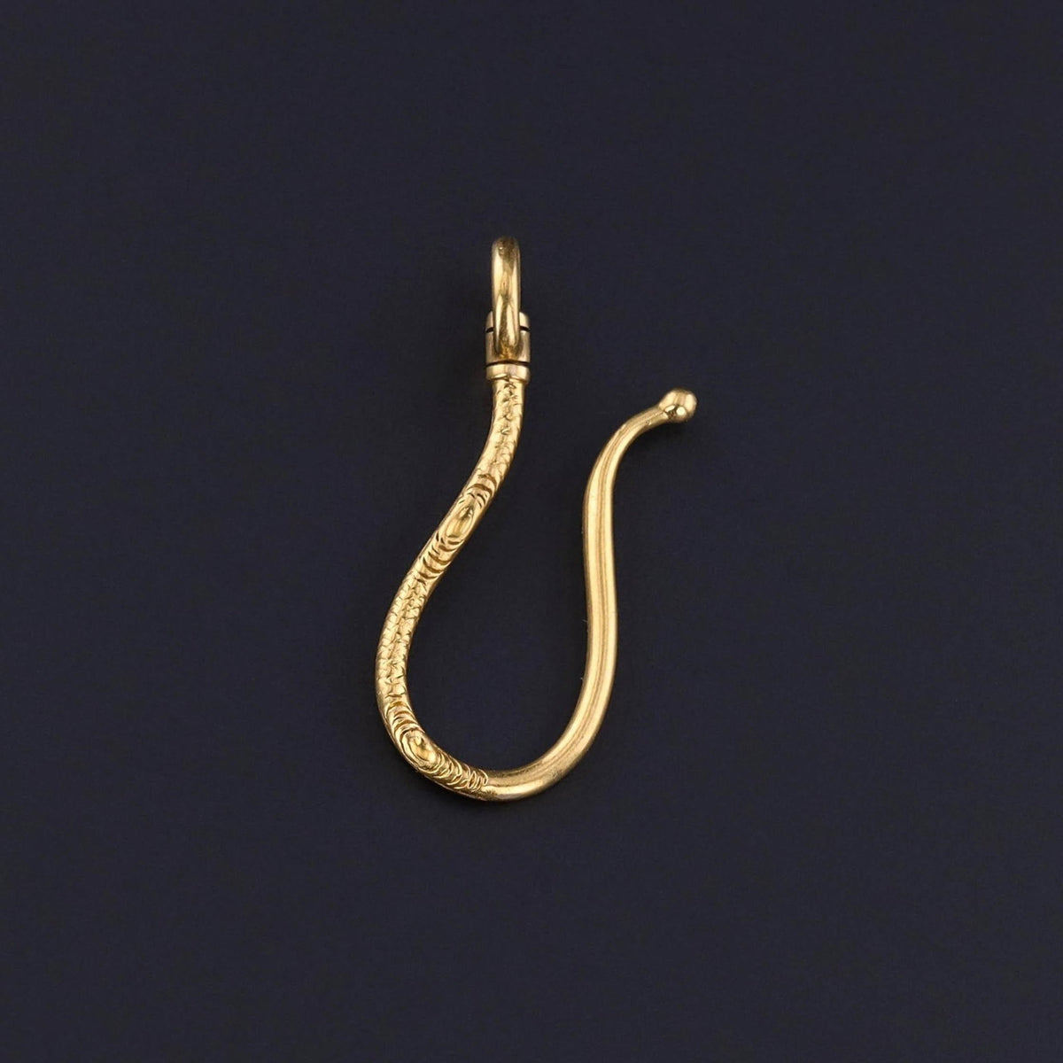 Antique Shepherd's Hook Clasp or Charm Holder of 18k Gold - Trademark Antiques