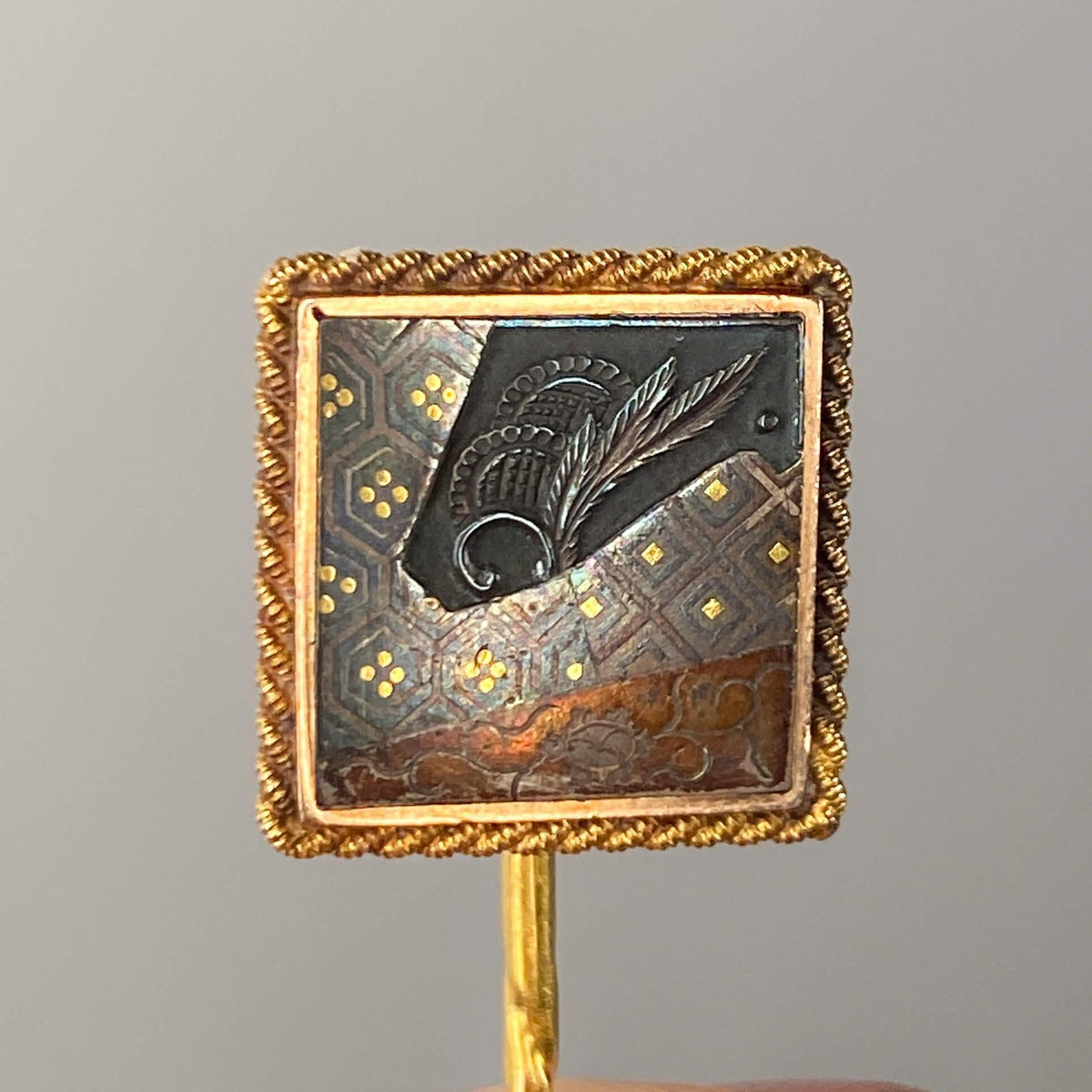 Antique Shibuichi Stickpin of 14k Gold - Trademark Antiques