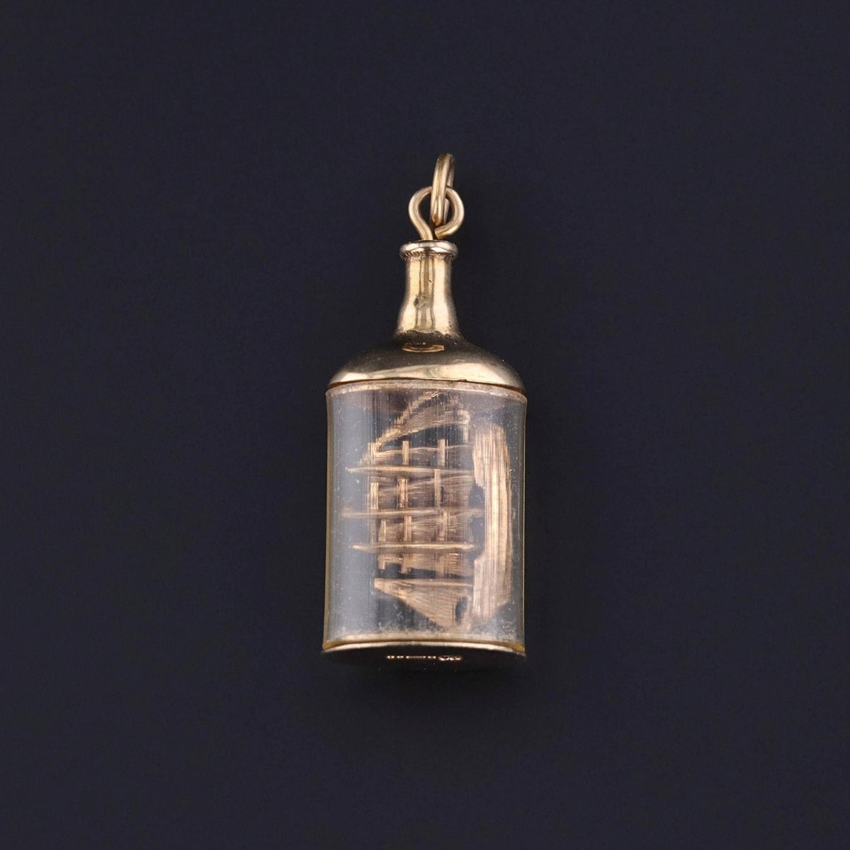 Antique Ship in a Bottle Pendant of 9ct Gold - Trademark Antiques