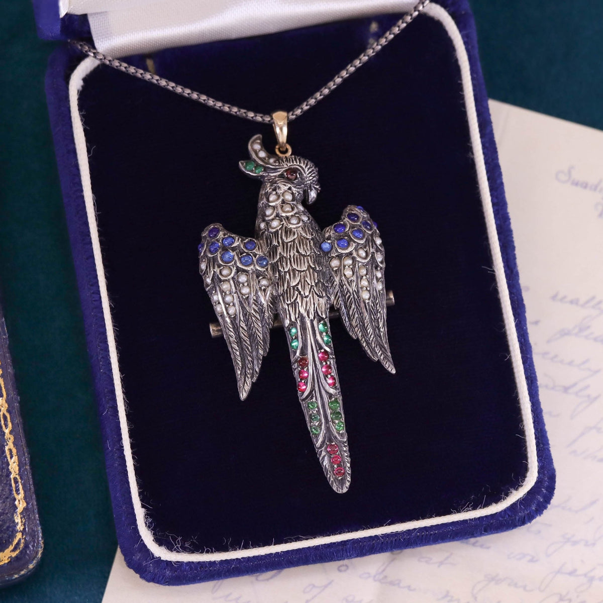 Antique Silver Bird Pendant - Trademark Antiques