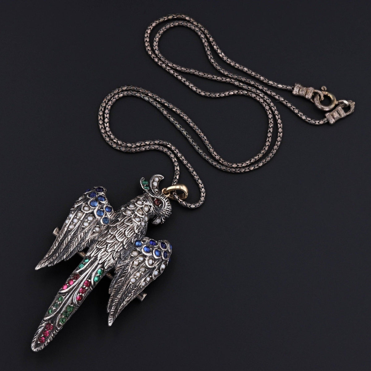 Antique Silver Bird Pendant - Trademark Antiques