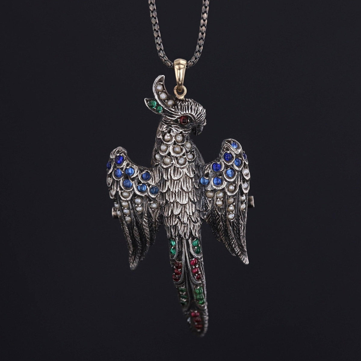 Antique Silver Bird Pendant - Trademark Antiques