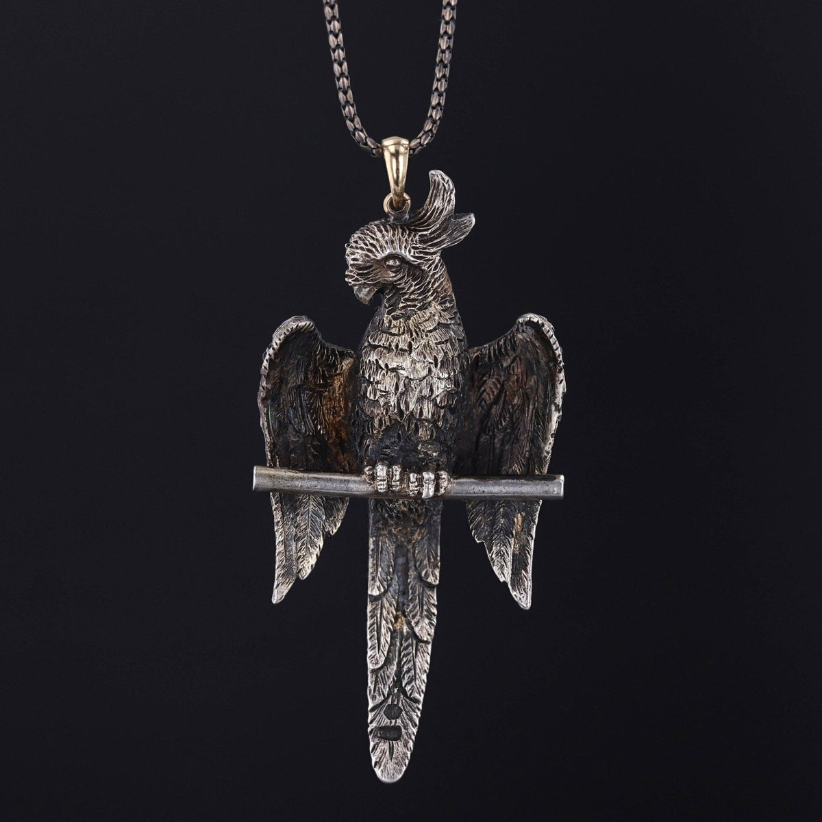 Antique Silver Bird Pendant - Trademark Antiques