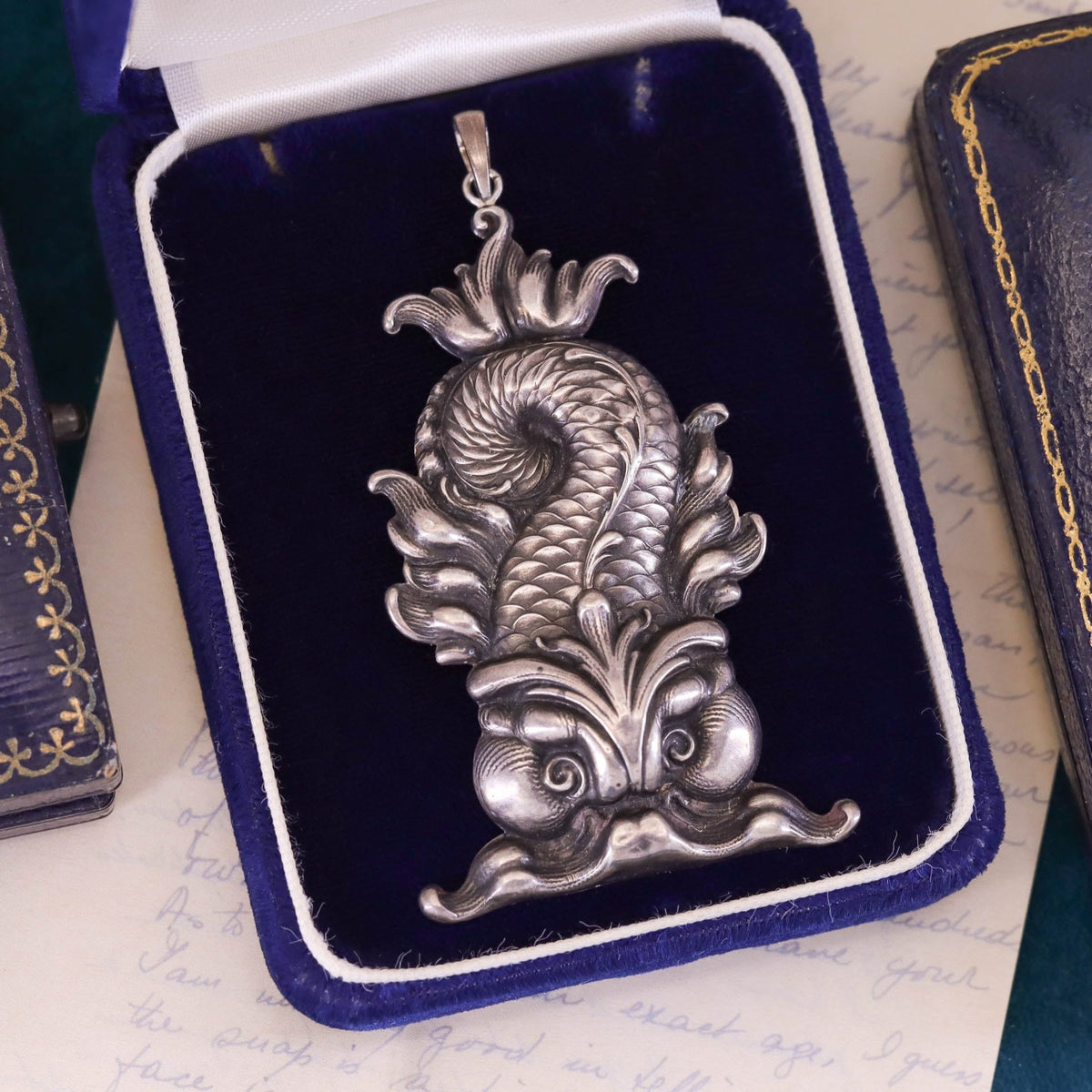 Antique Silver Fish Conversion Pendant - Trademark Antiques