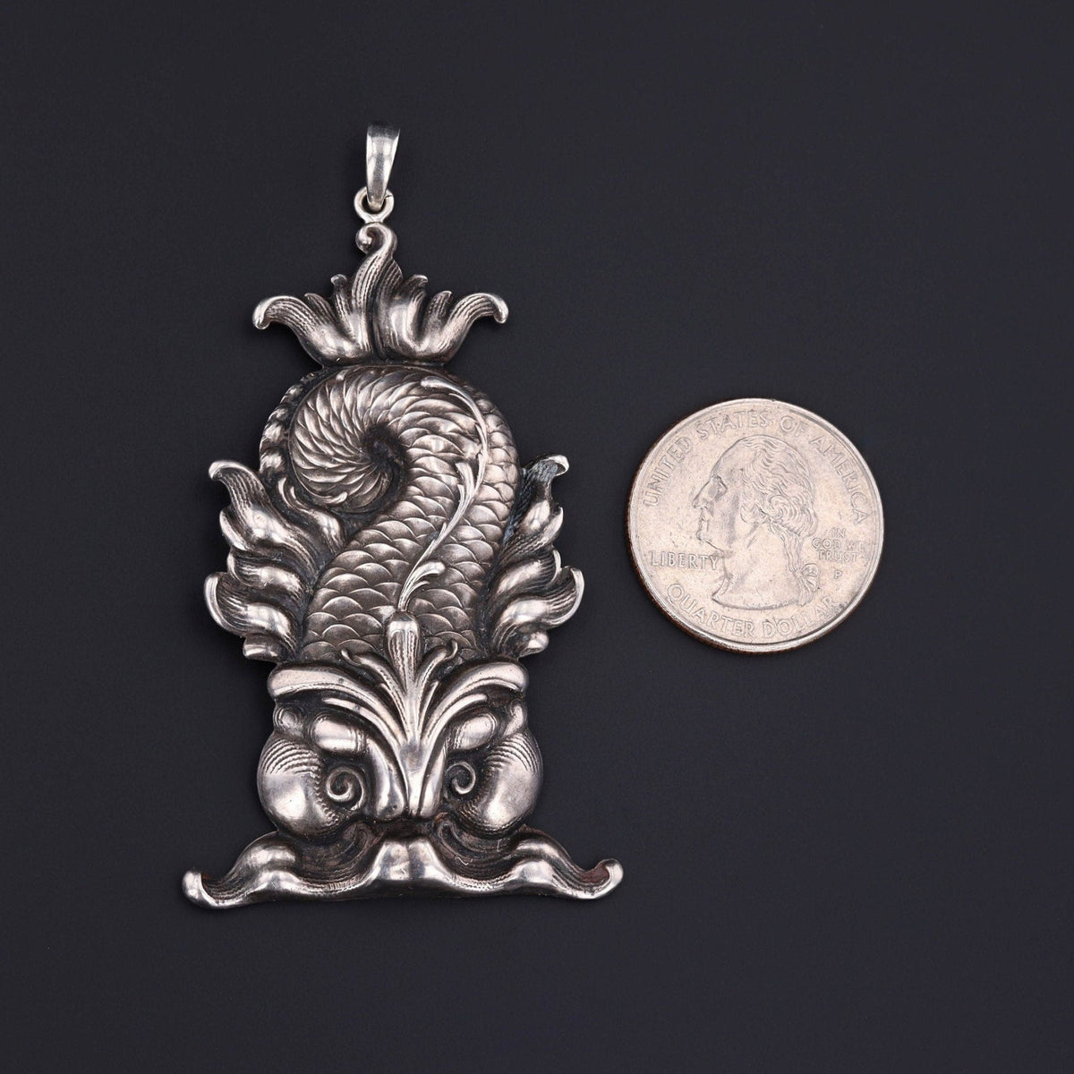 Antique Silver Fish Conversion Pendant - Trademark Antiques