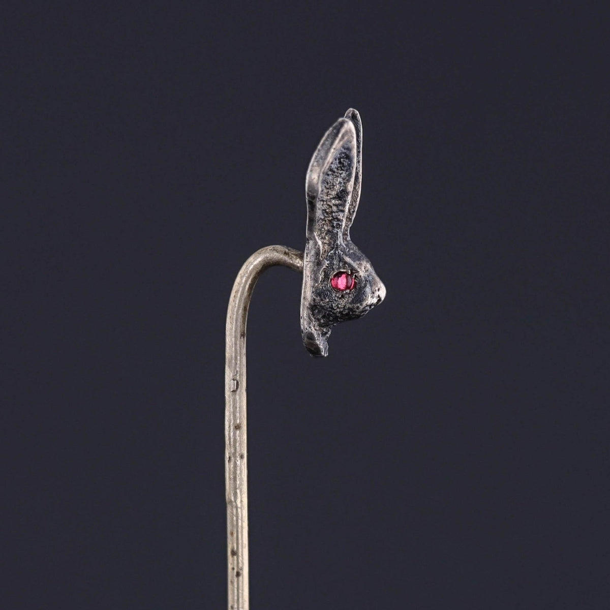 Antique Silver Rabbit Stickpin - Trademark Antiques