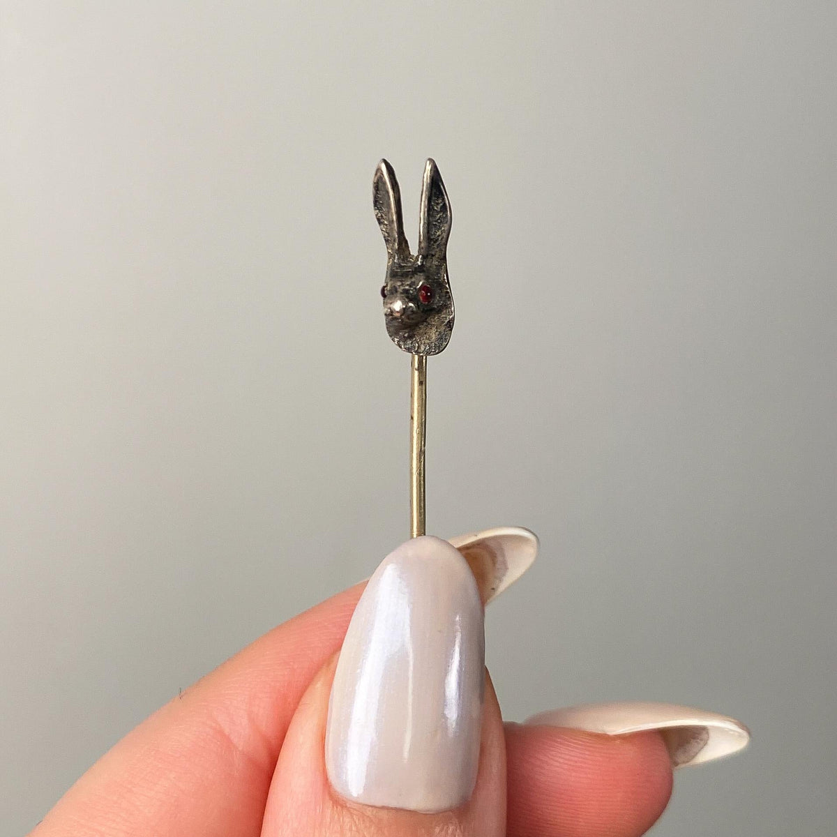 Antique Silver Rabbit Stickpin - Trademark Antiques