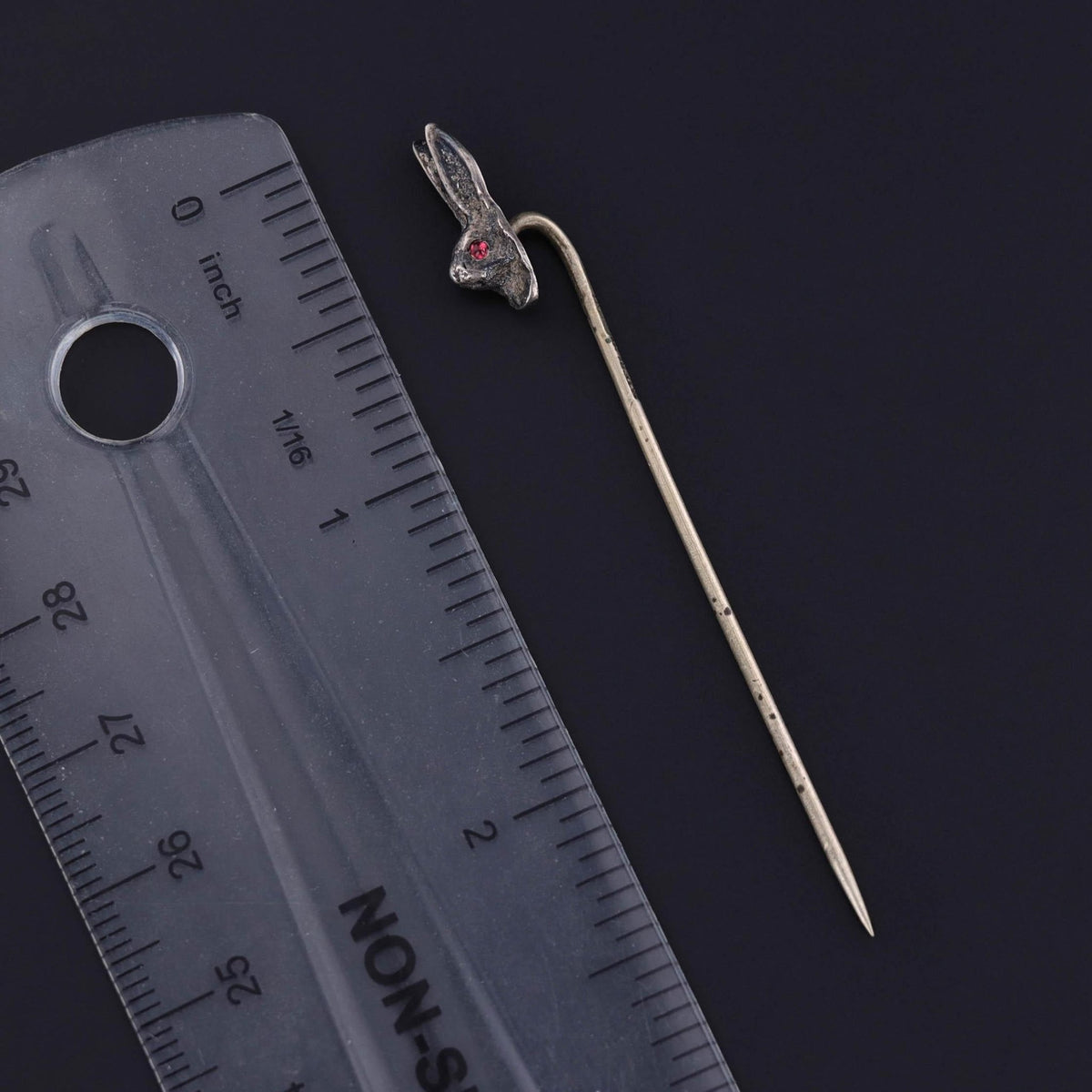 Antique Silver Rabbit Stickpin - Trademark Antiques