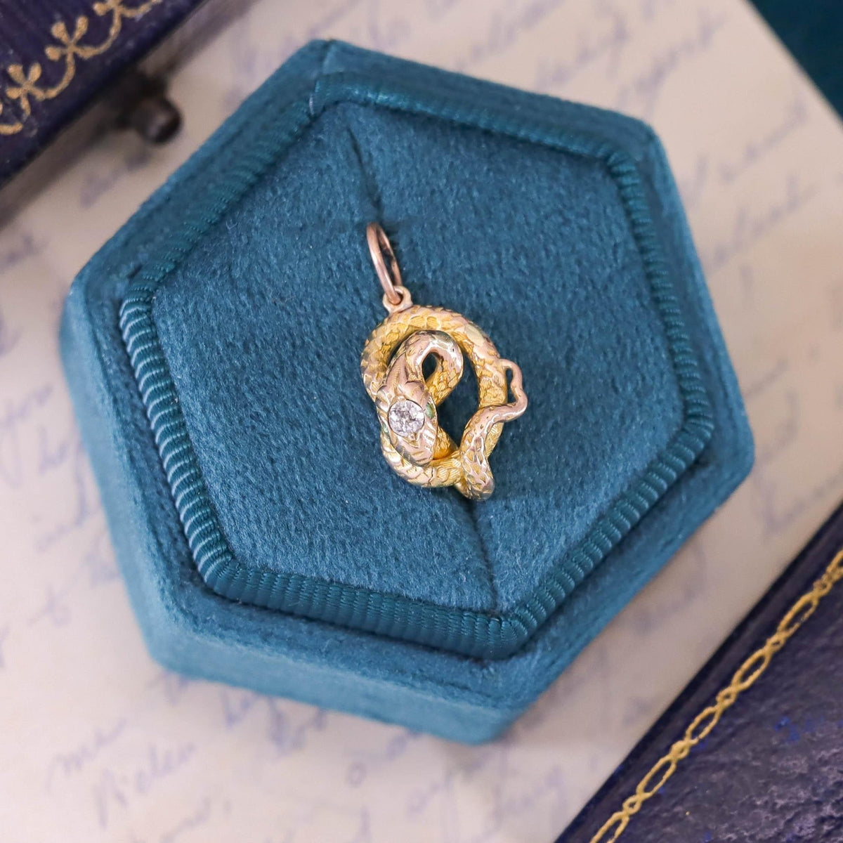 Antique Snake Charm of 18k Gold - Trademark Antiques