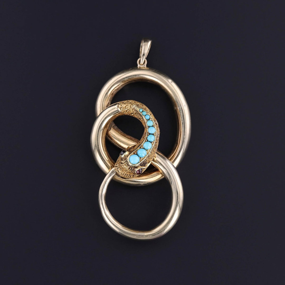 Antique Snake Pendant of 10k Gold - Trademark Antiques