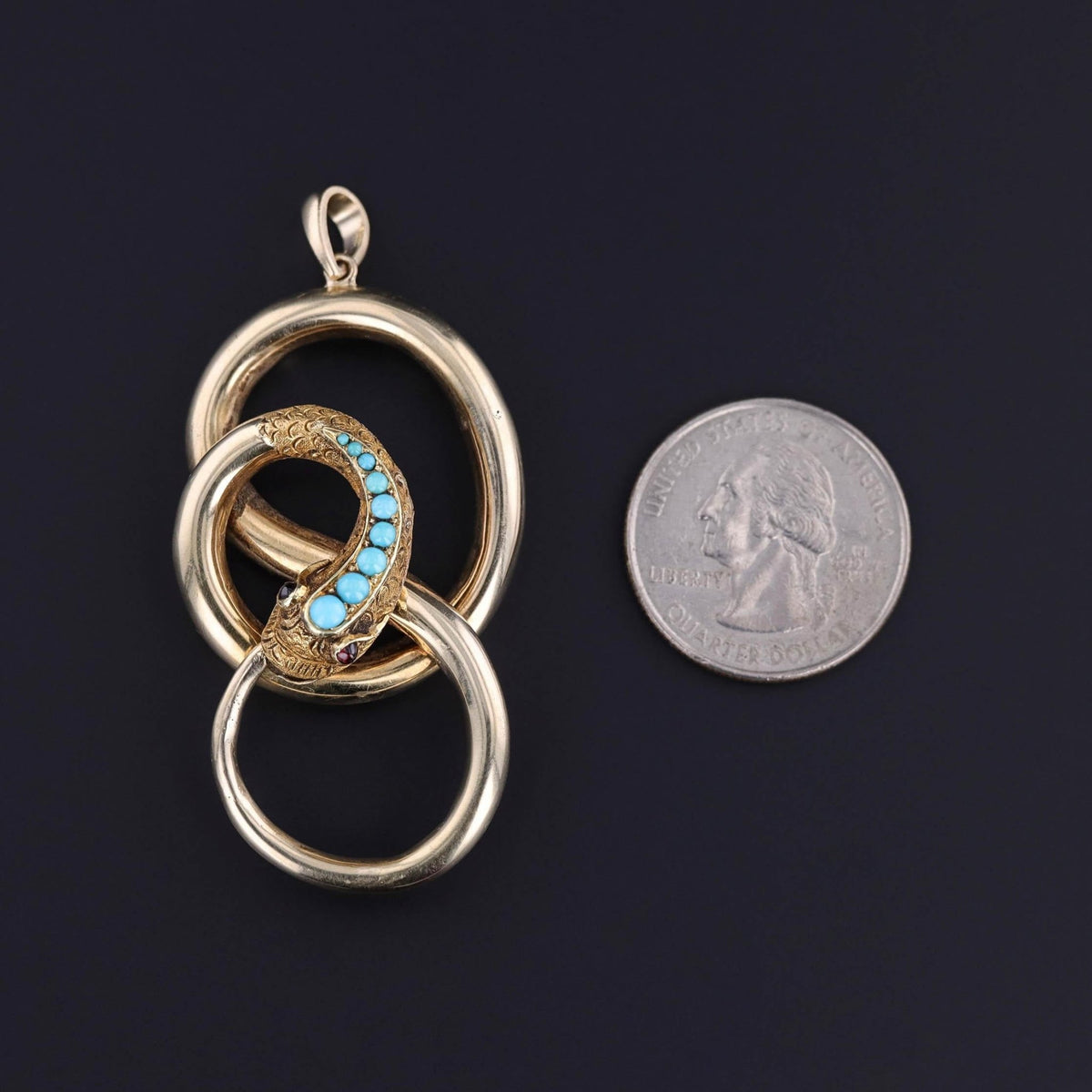 Antique Snake Pendant of 10k Gold - Trademark Antiques