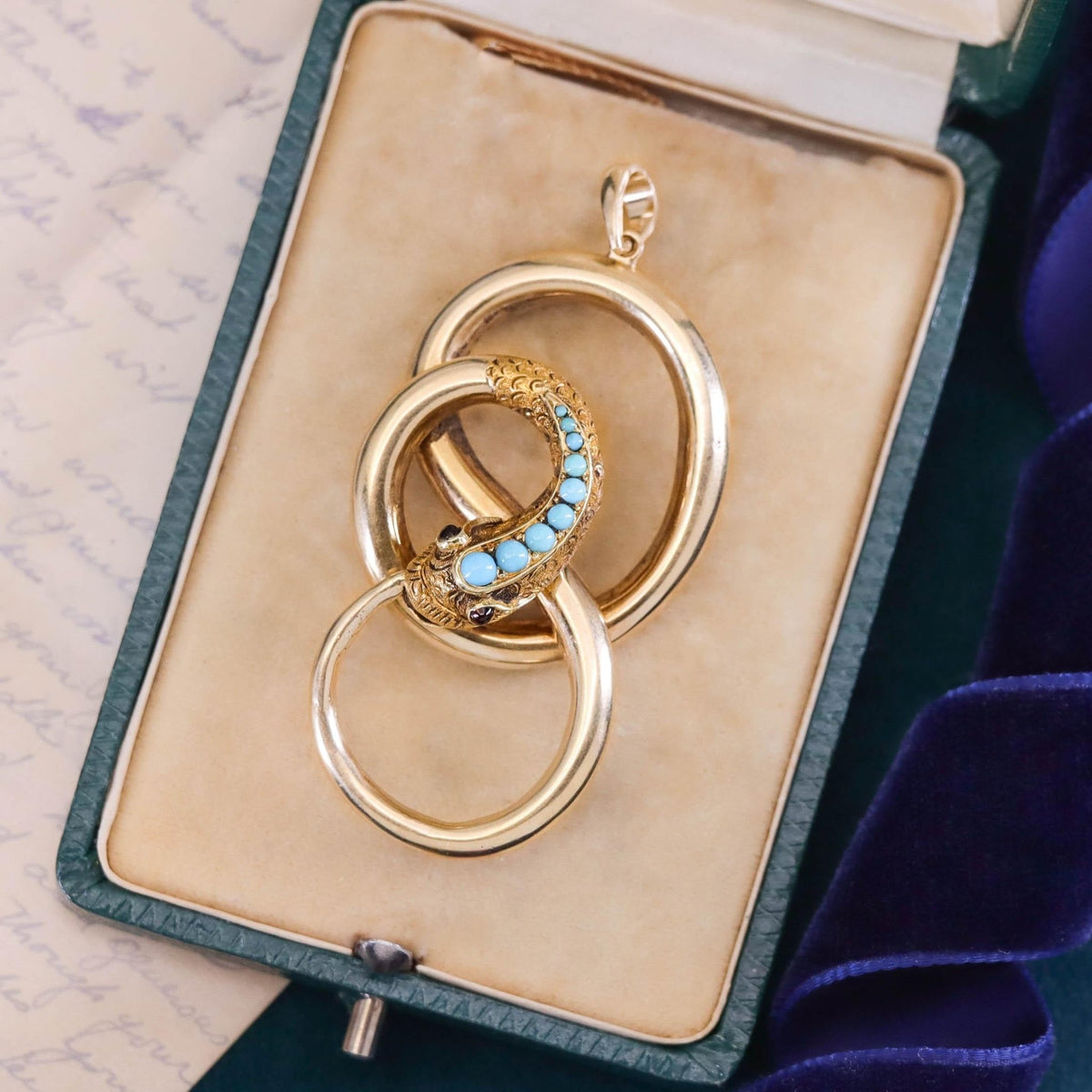 Antique Snake Pendant of 10k Gold - Trademark Antiques