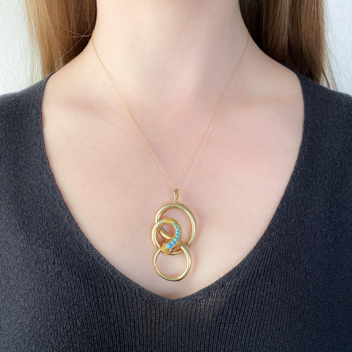 Antique Snake Pendant of 10k Gold - Trademark Antiques