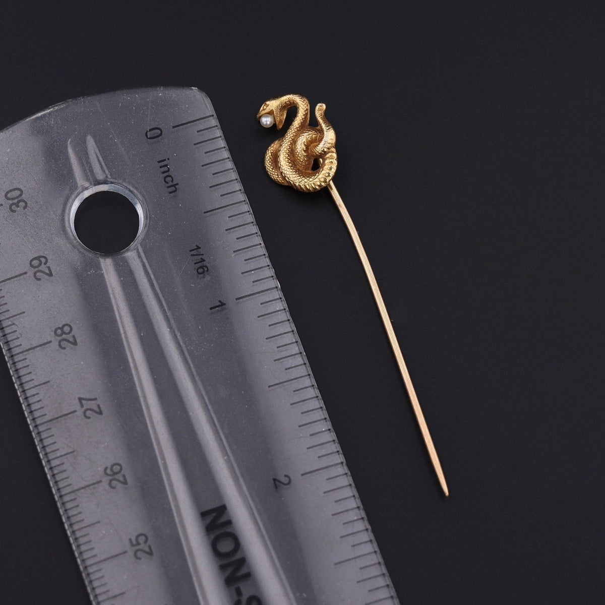 Antique Snake Stickpin of 14k Gold - Trademark Antiques