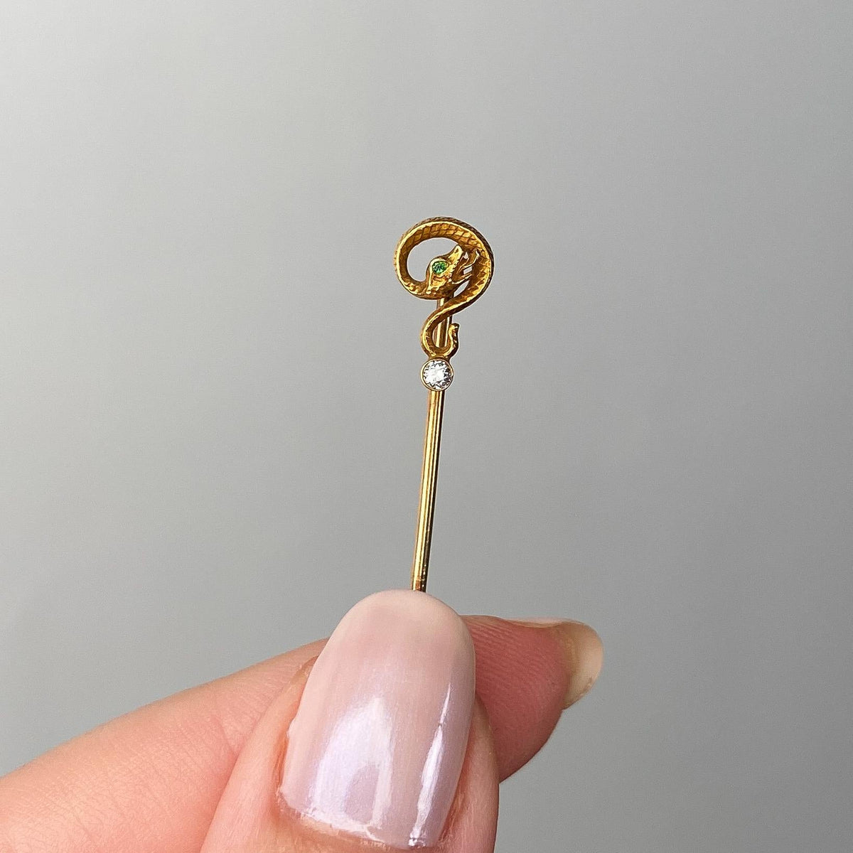 Antique Snake Stickpin of 14k Gold - Trademark Antiques