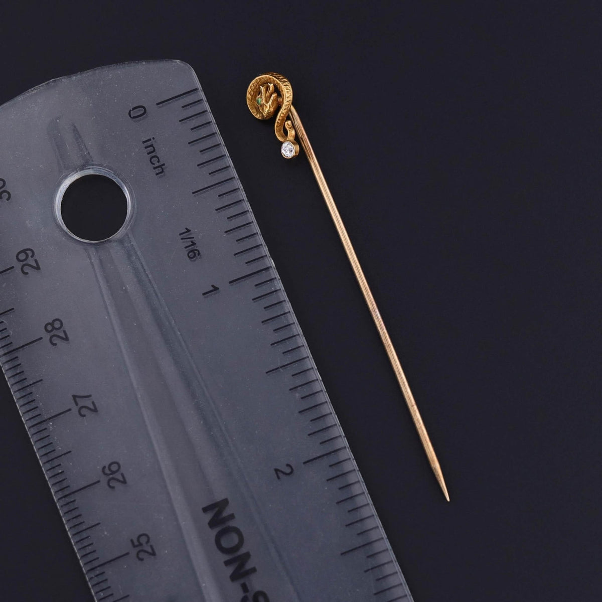 Antique Snake Stickpin of 14k Gold - Trademark Antiques