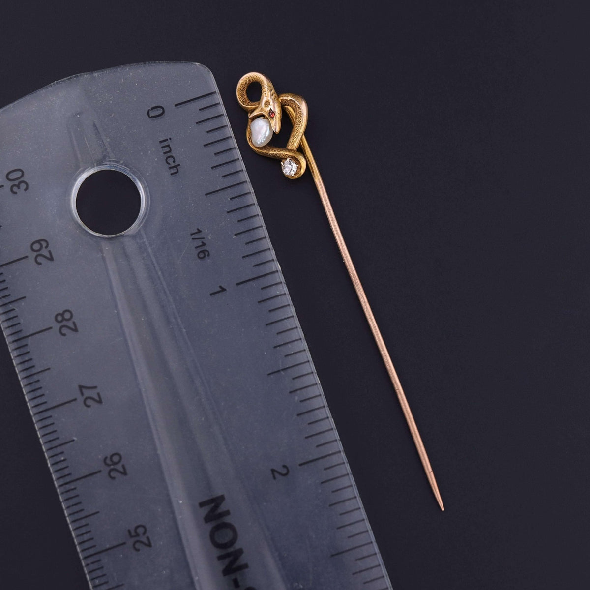 Antique Snake Stickpin of 8k Gold - Trademark Antiques