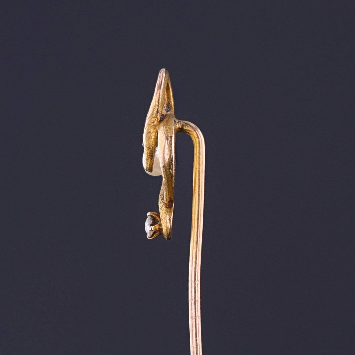 Antique Snake Stickpin of 8k Gold - Trademark Antiques