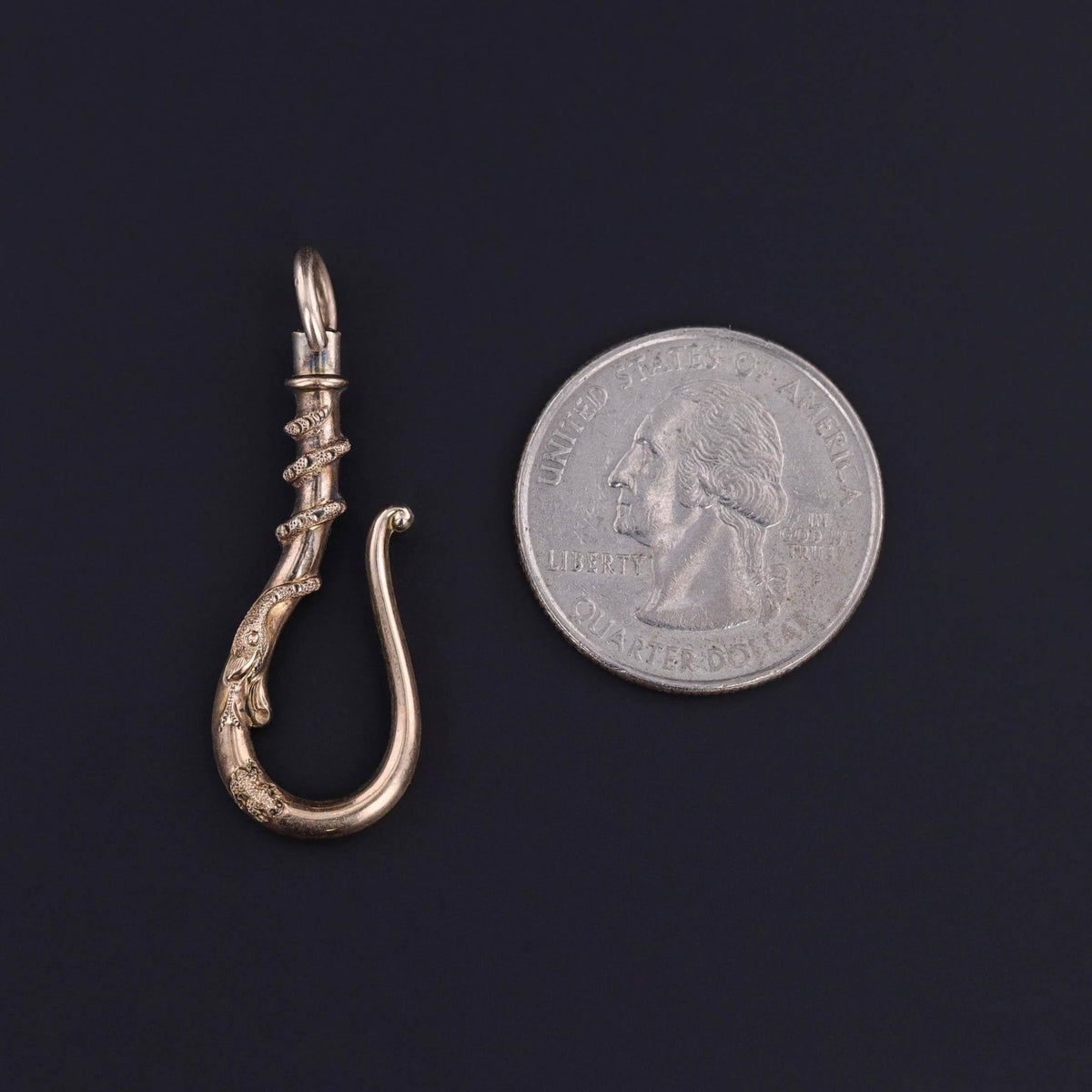 Antique Snake Watch Hook or Charm Holder of 14k Gold - Trademark Antiques