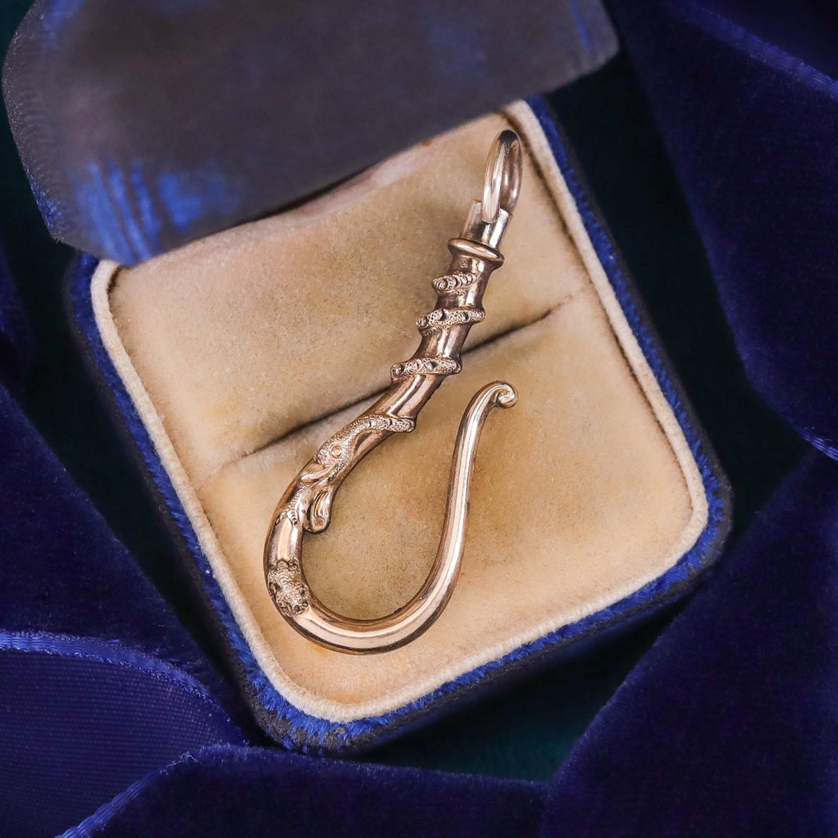Antique Snake Watch Hook or Charm Holder of 14k Gold - Trademark Antiques