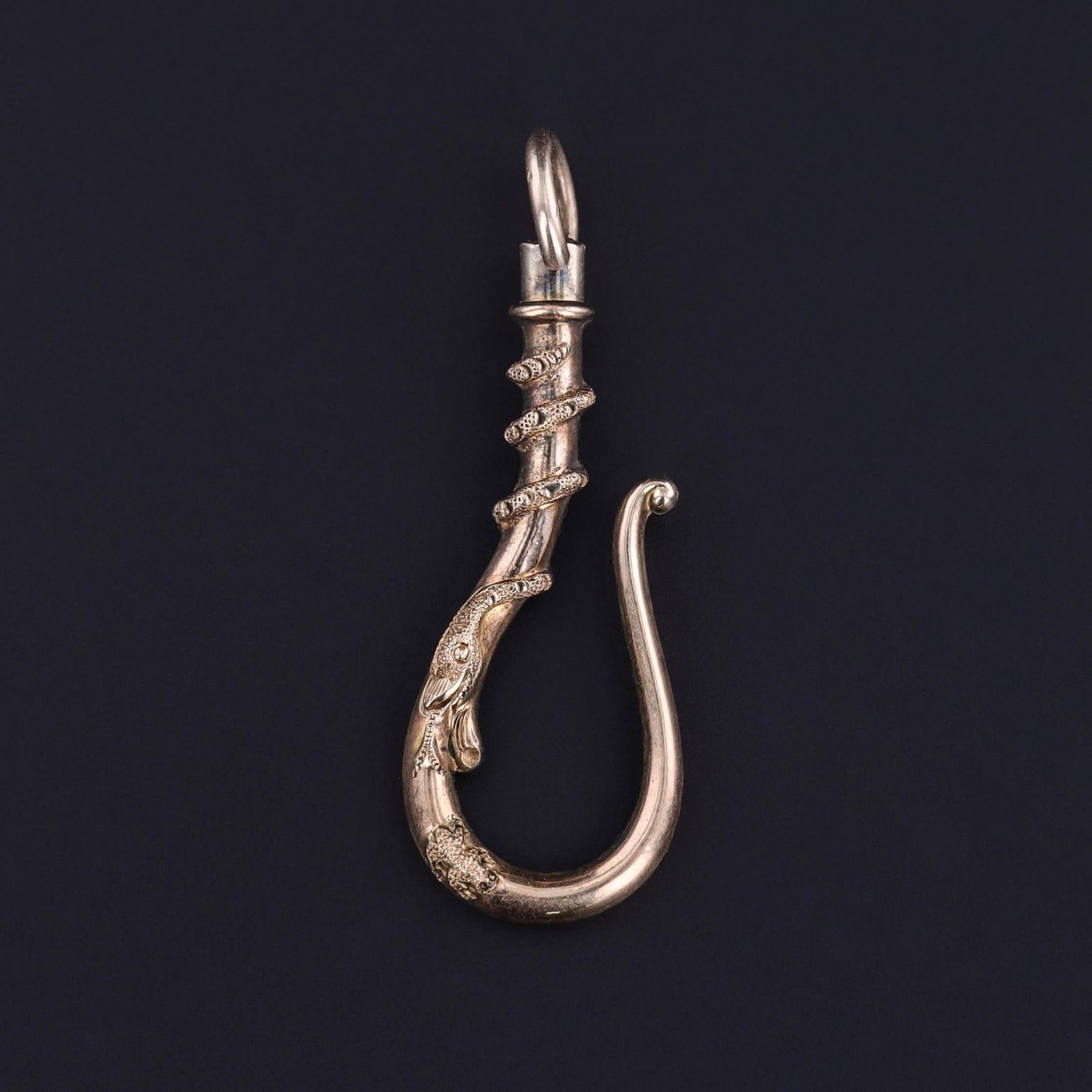 Antique Snake Watch Hook or Charm Holder of 14k Gold - Trademark Antiques