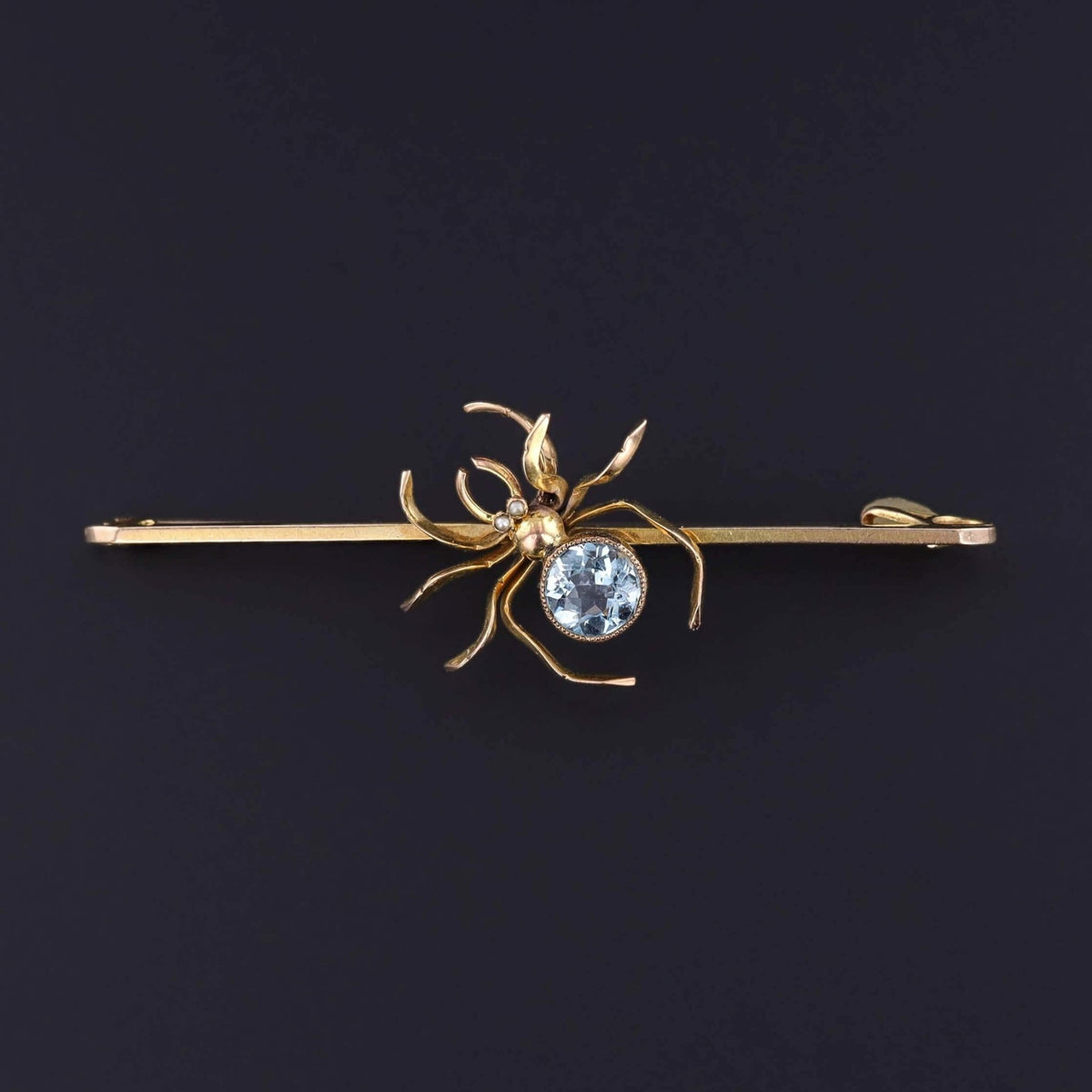 Antique Spider Bar Pin of 9ct Gold - Trademark Antiques