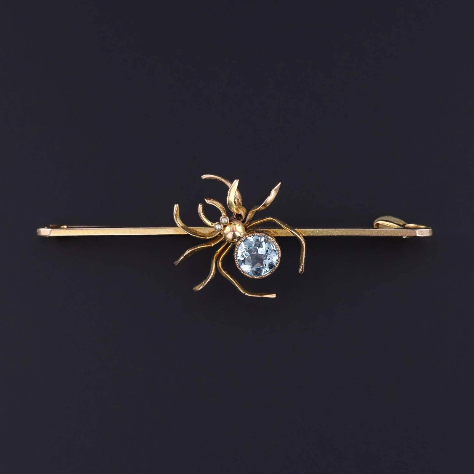 Antique Spider Bar Pin of 9ct Gold - Trademark Antiques