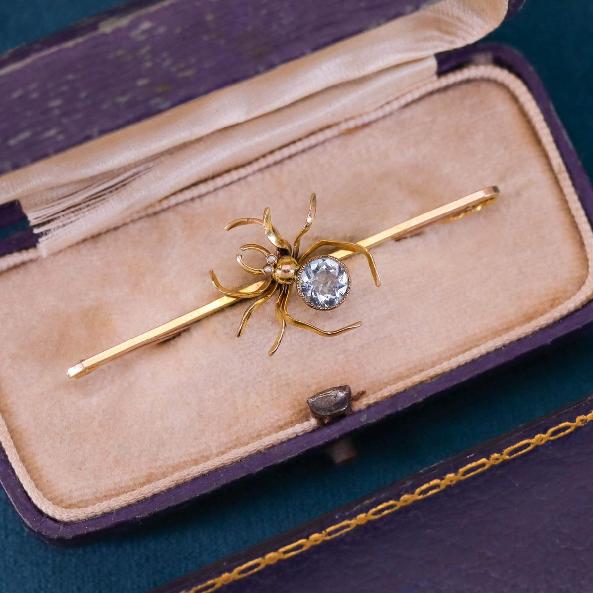 Antique Spider Bar Pin of 9ct Gold - Trademark Antiques