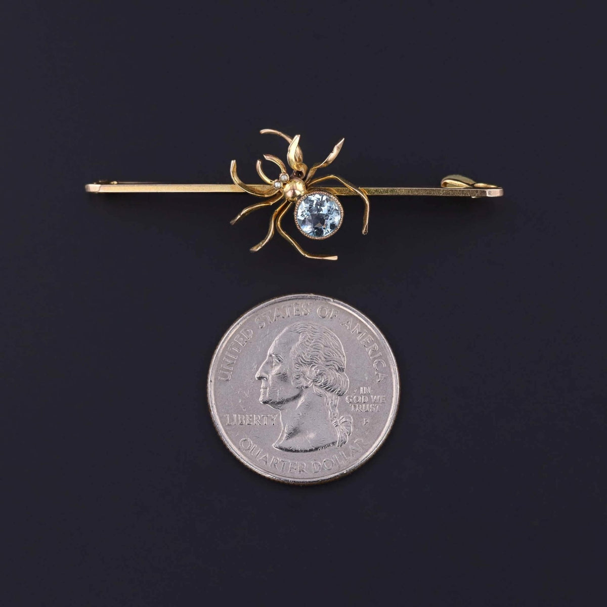 Antique Spider Bar Pin of 9ct Gold - Trademark Antiques