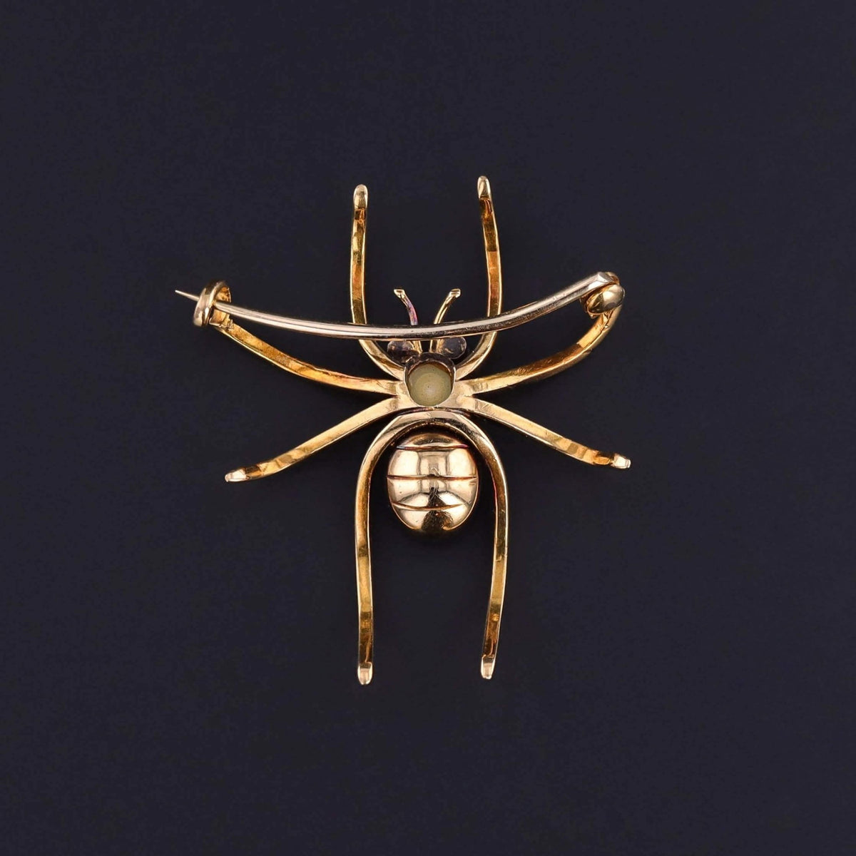 Antique Spider Brooch of 18k Gold and Aquamarine - Trademark Antiques
