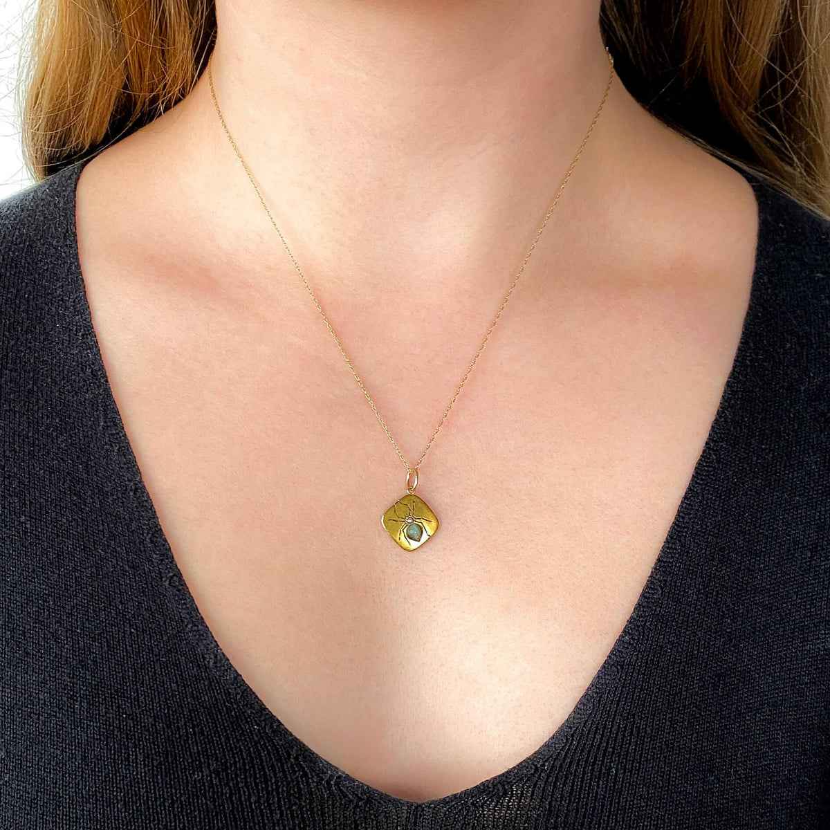 Antique Spider Pendant of 14k Gold - Trademark Antiques