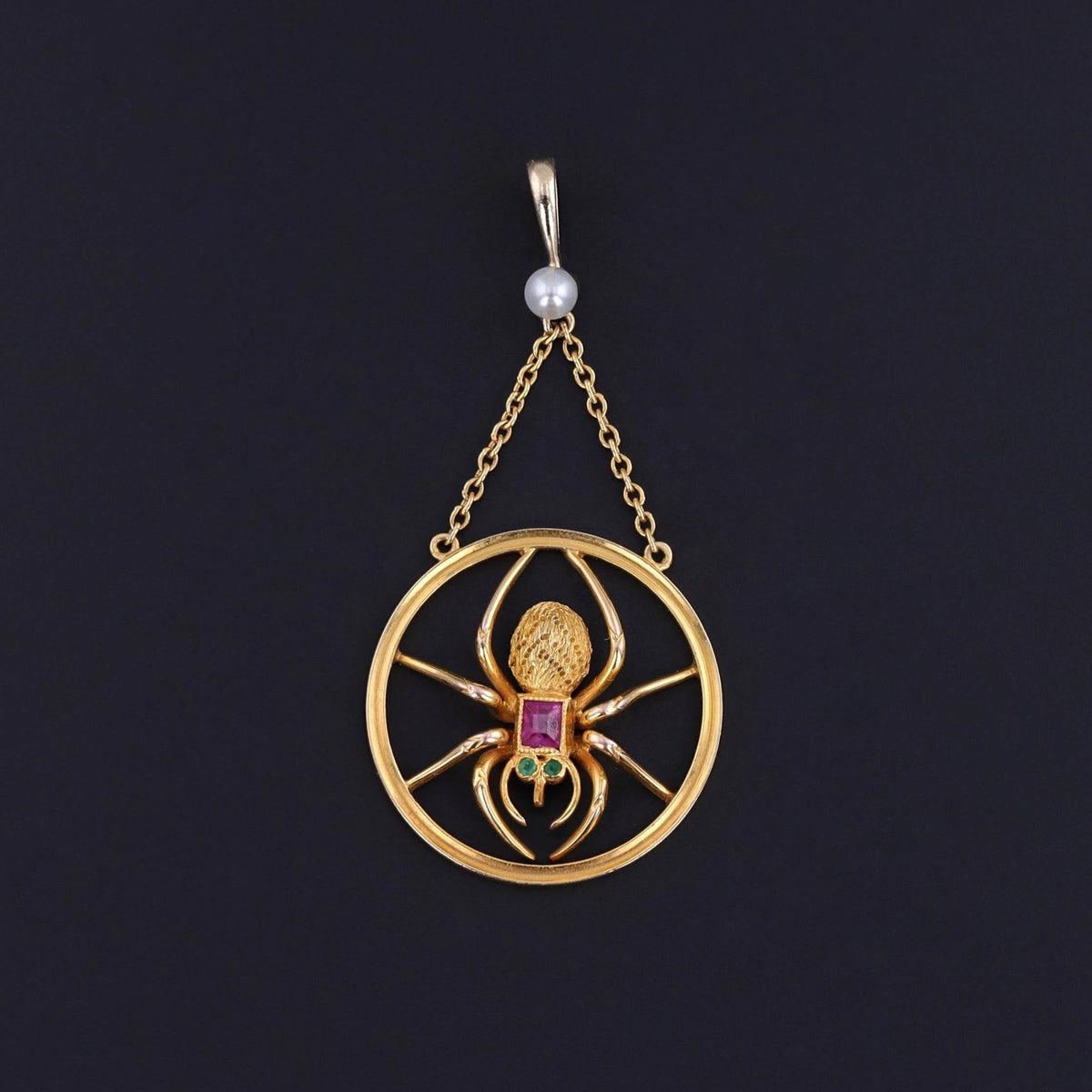 Antique Spider Pendant of 9ct Gold - Trademark Antiques