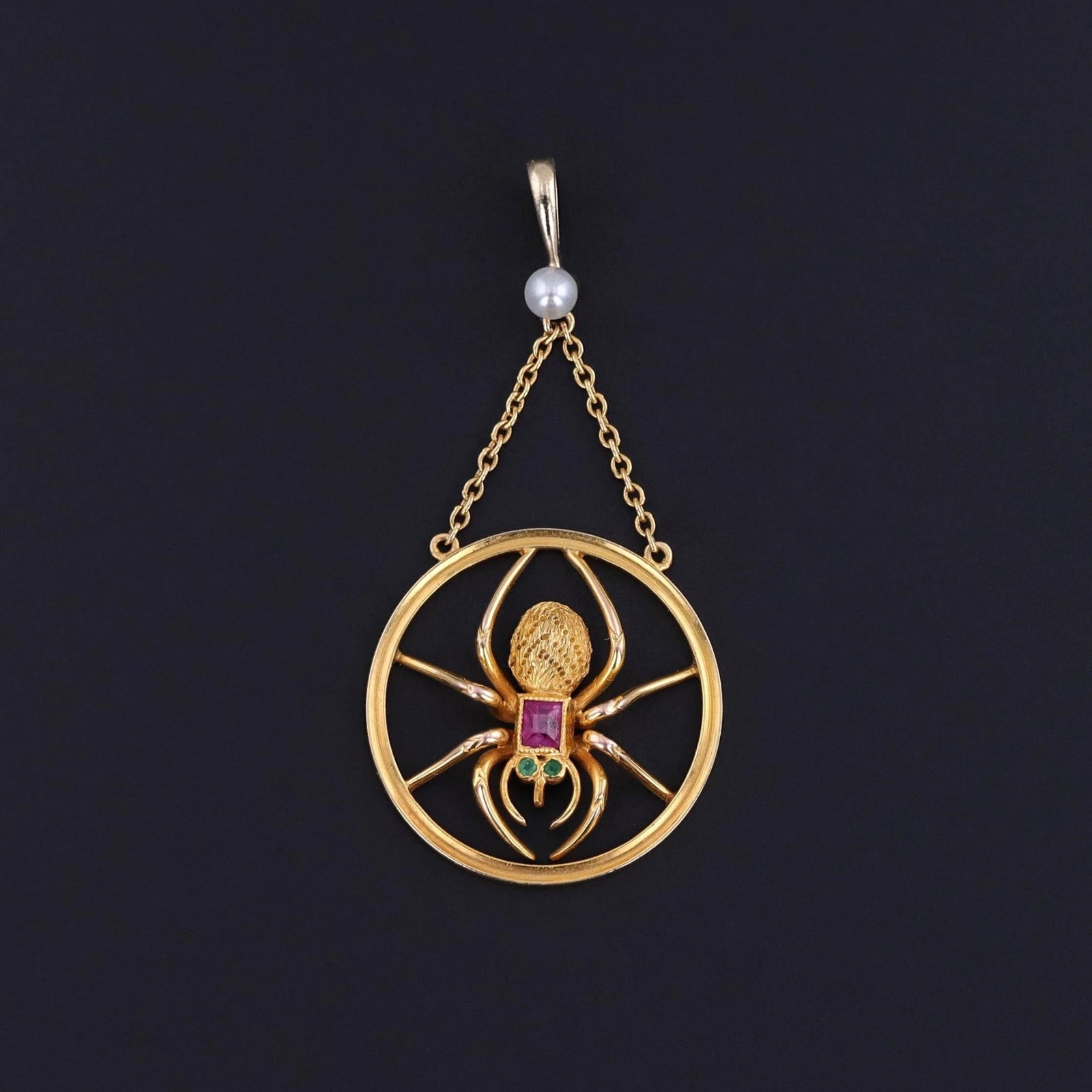 Antique Spider Pendant of 9ct Gold - Trademark Antiques