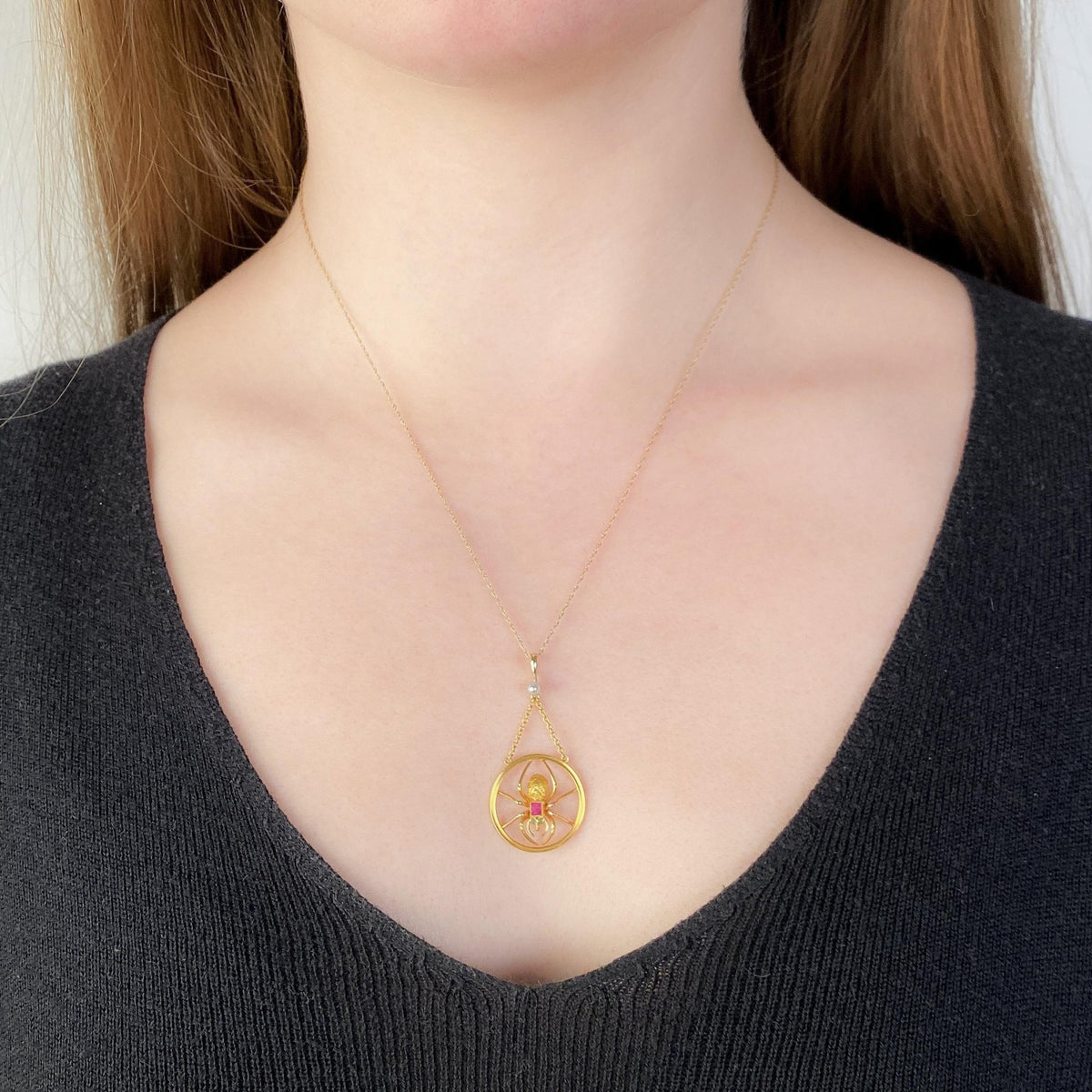 Antique Spider Pendant of 9ct Gold - Trademark Antiques