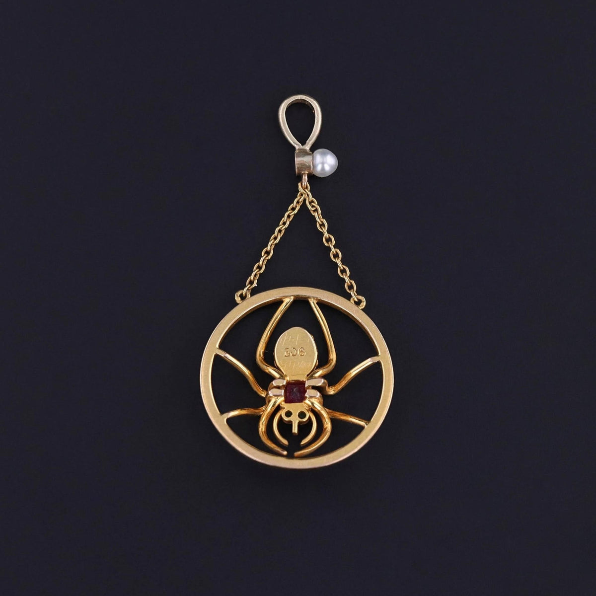Antique Spider Pendant of 9ct Gold - Trademark Antiques