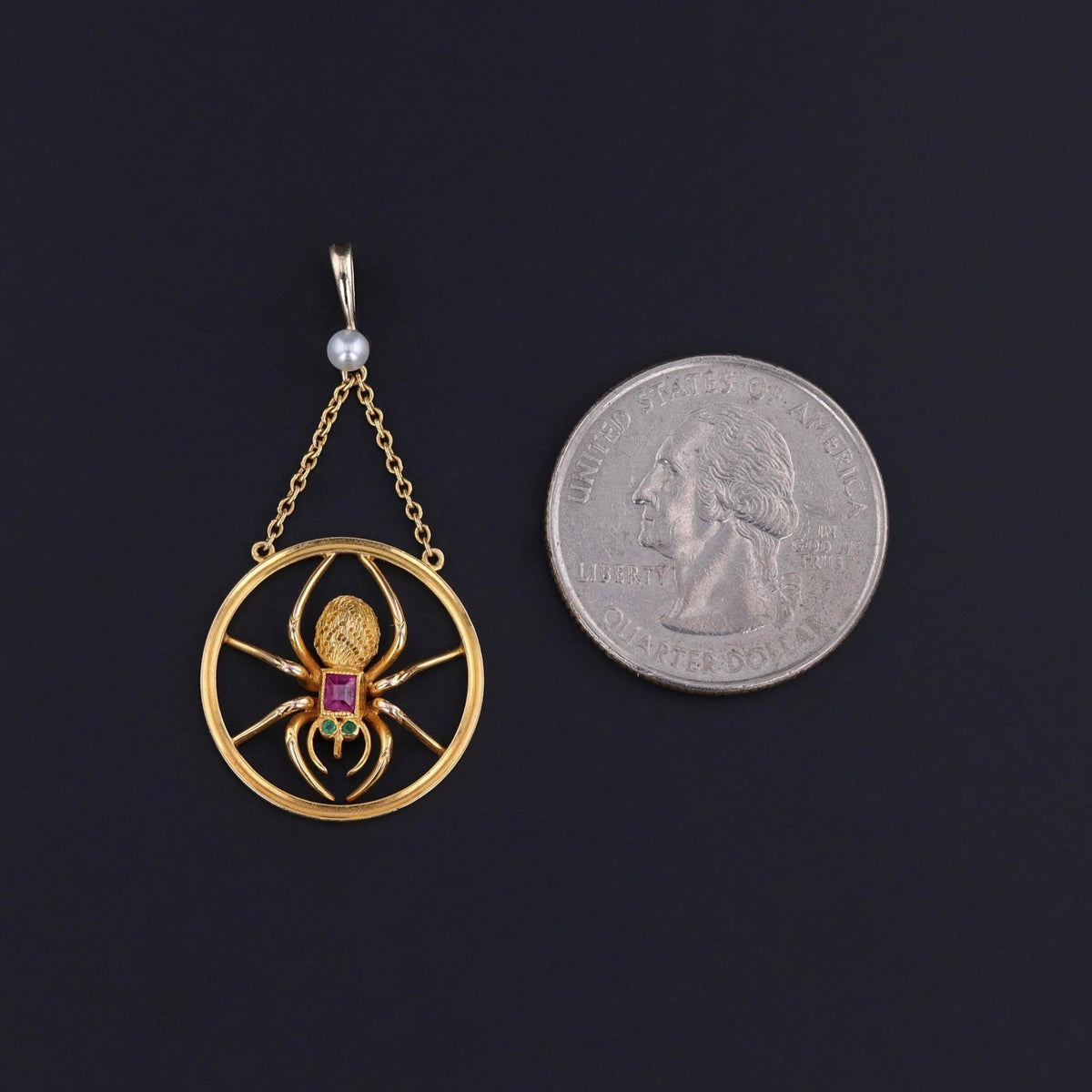 Antique Spider Pendant of 9ct Gold - Trademark Antiques