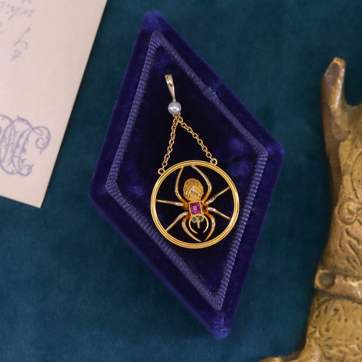 Antique Spider Pendant of 9ct Gold - Trademark Antiques