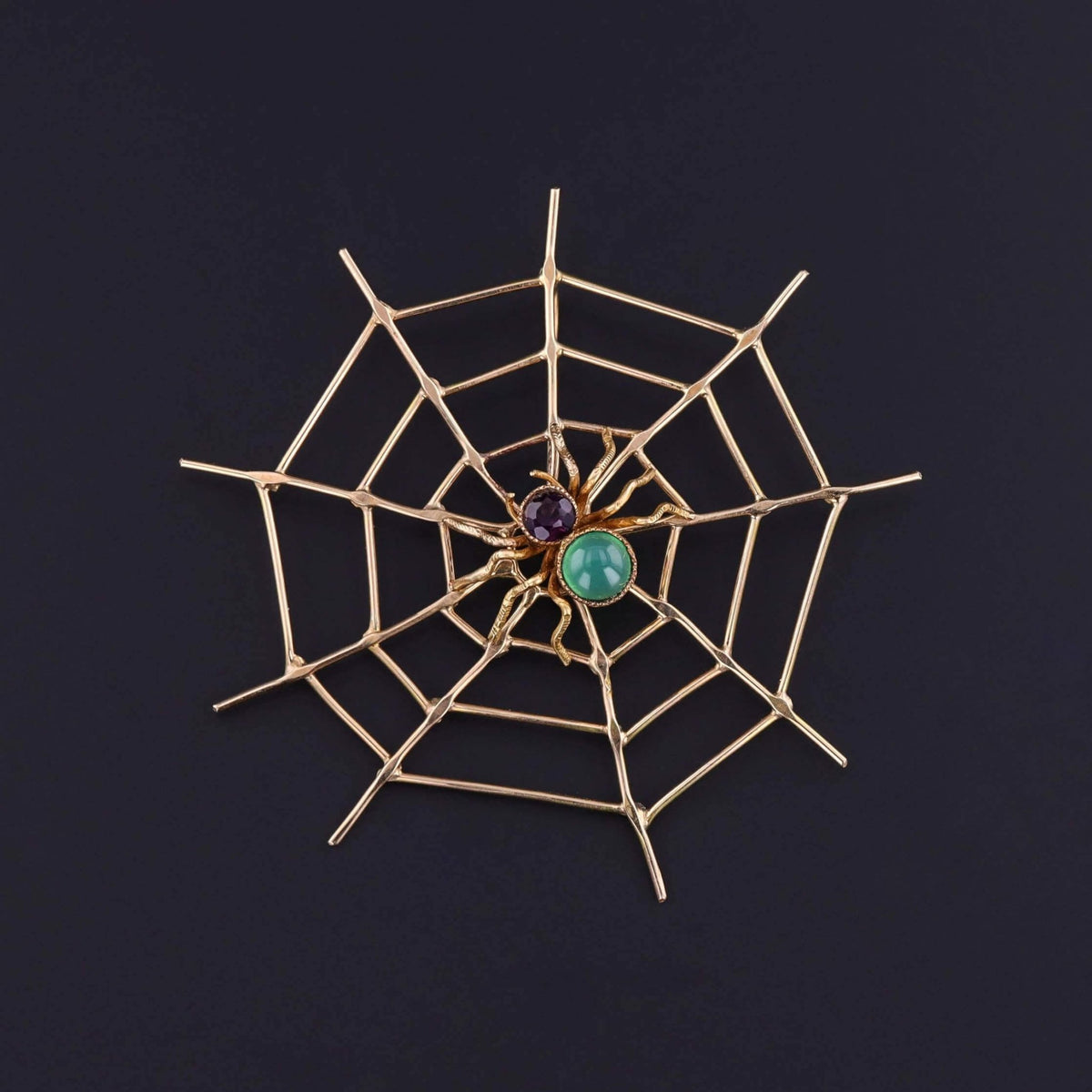 Antique Spiderweb Pendant of 18k and 14k Gold - Trademark Antiques
