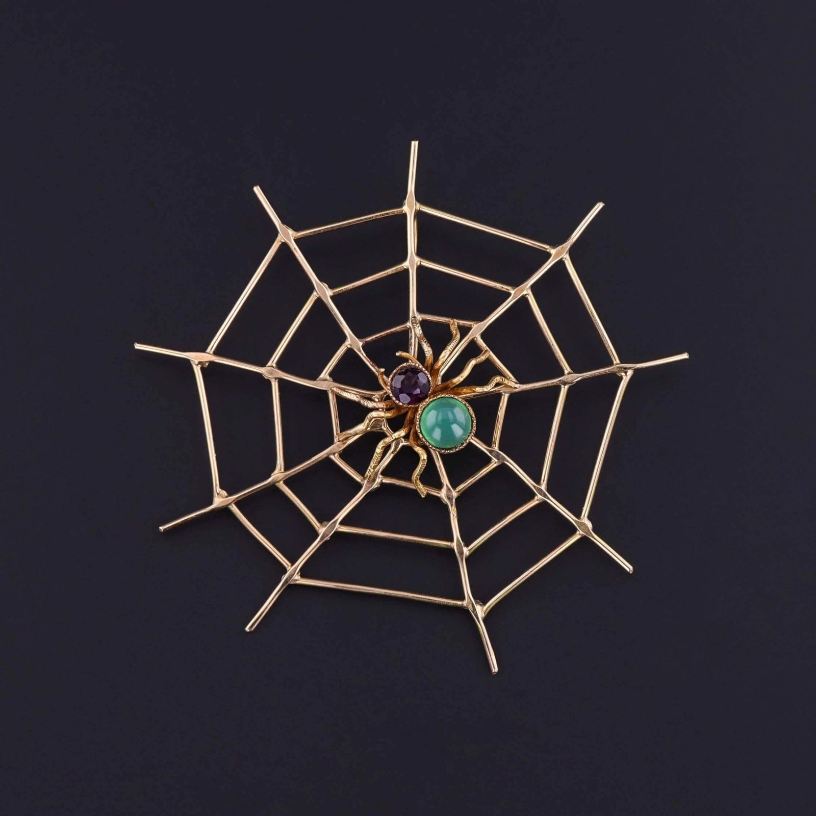 Antique Spiderweb Pendant of 18k and 14k Gold - Trademark Antiques