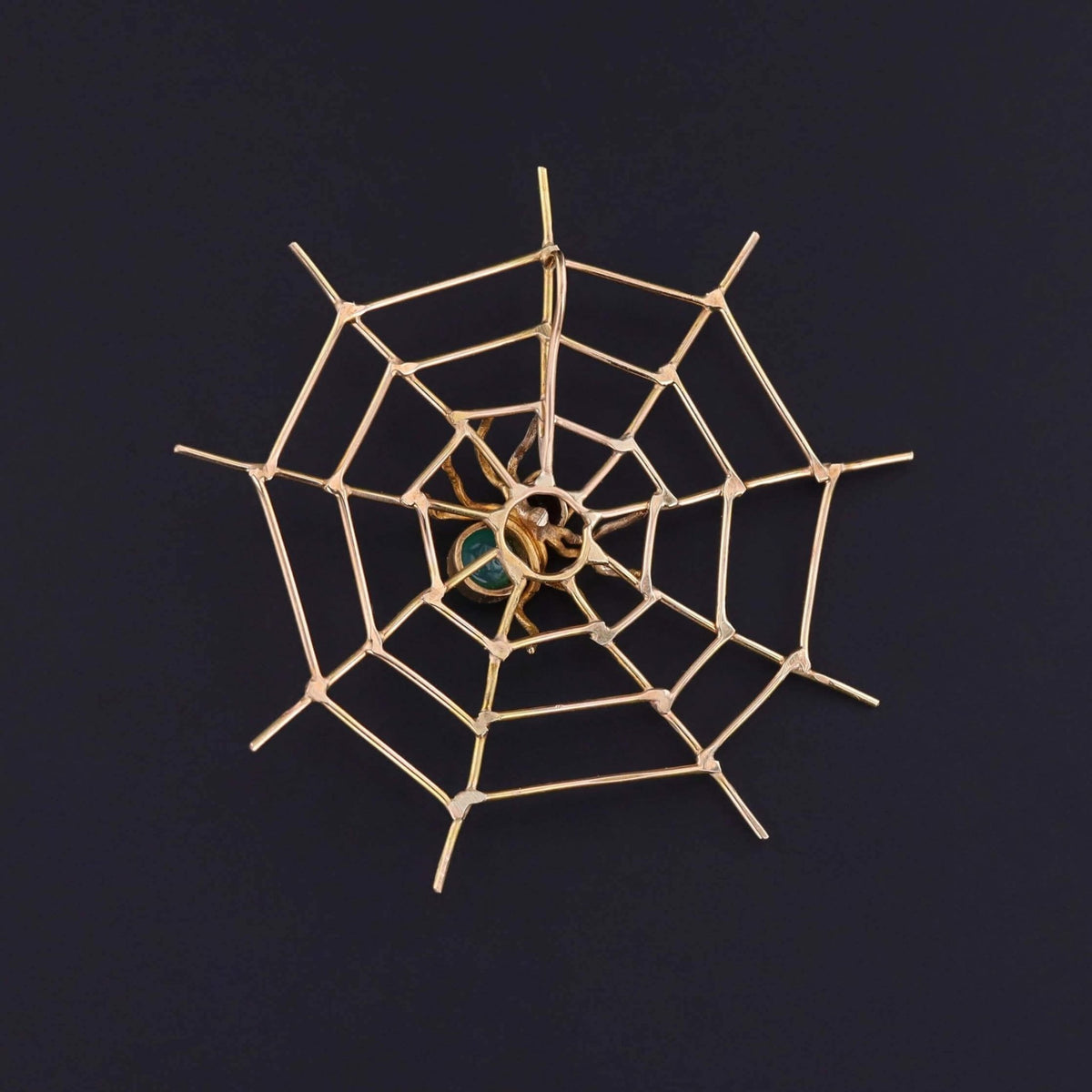 Antique Spiderweb Pendant of 18k and 14k Gold - Trademark Antiques