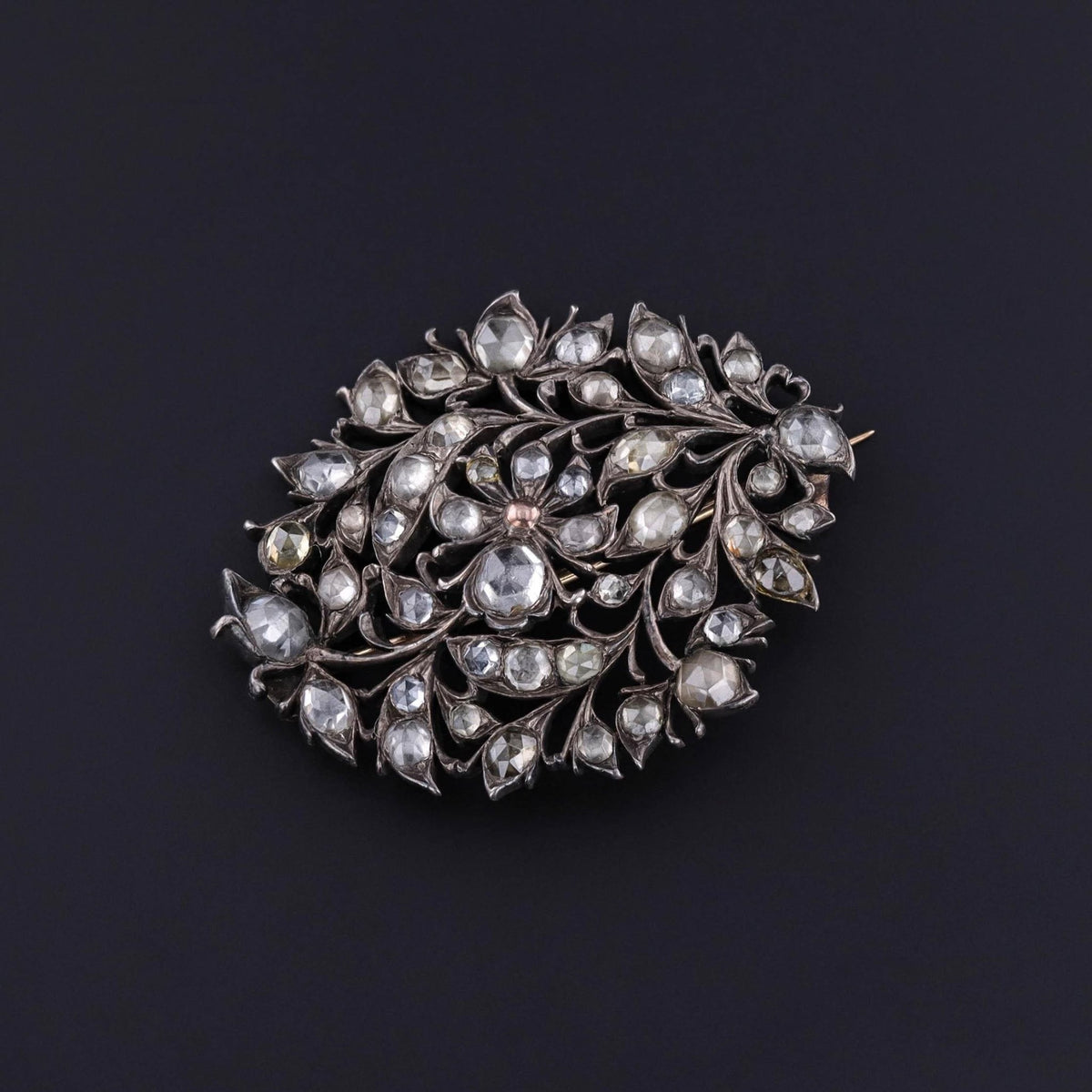 Antique Sri Lankan Rose Cut Zircon Brooch - Trademark Antiques