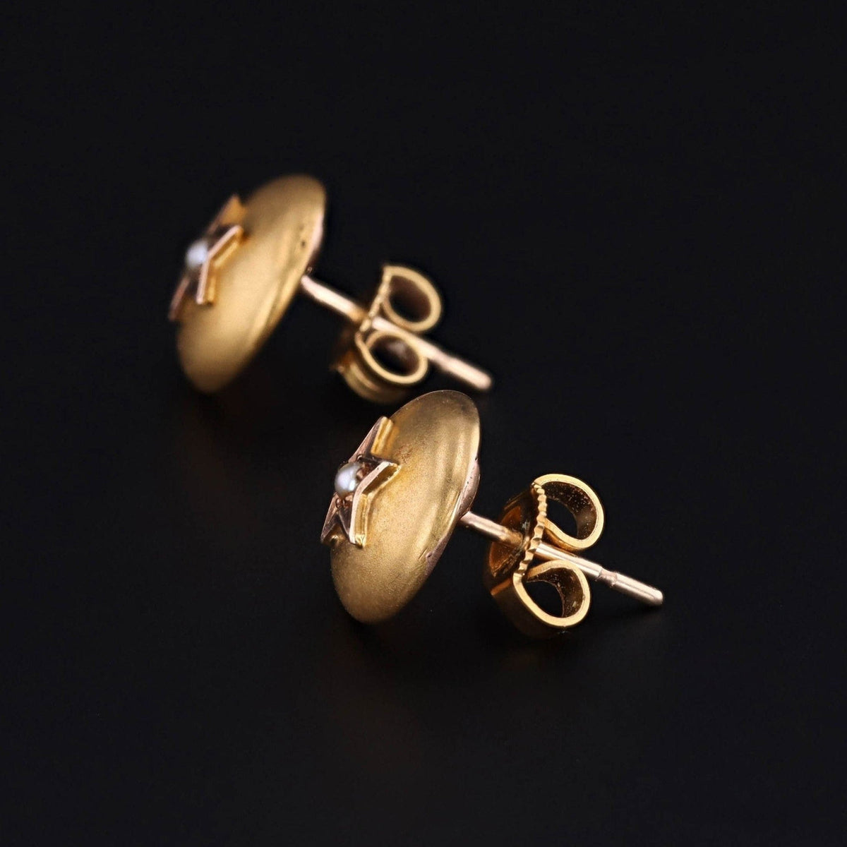 Antique Star Conversion Earrings of 14k Gold - Trademark Antiques
