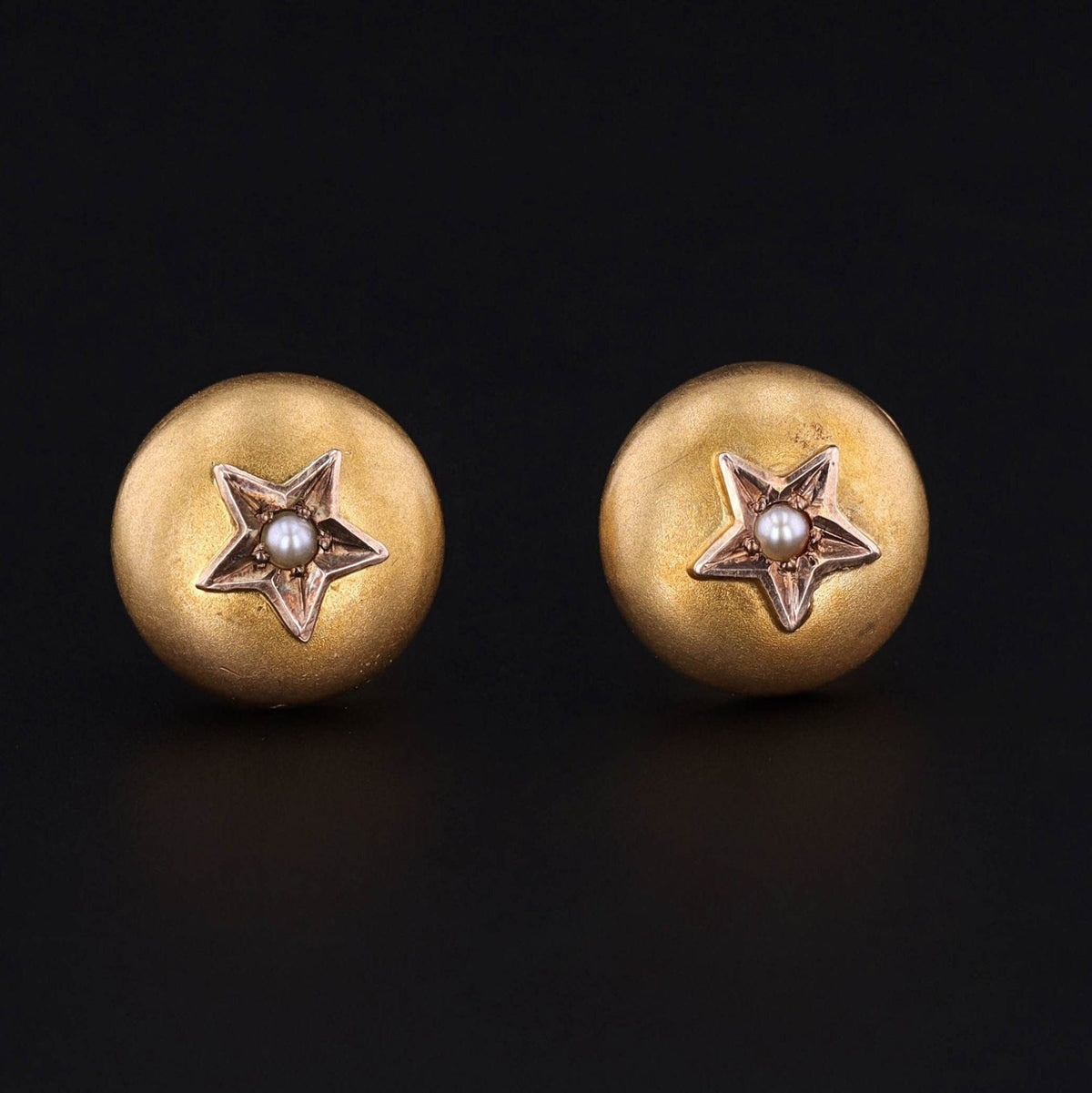 Antique Star Conversion Earrings of 14k Gold - Trademark Antiques